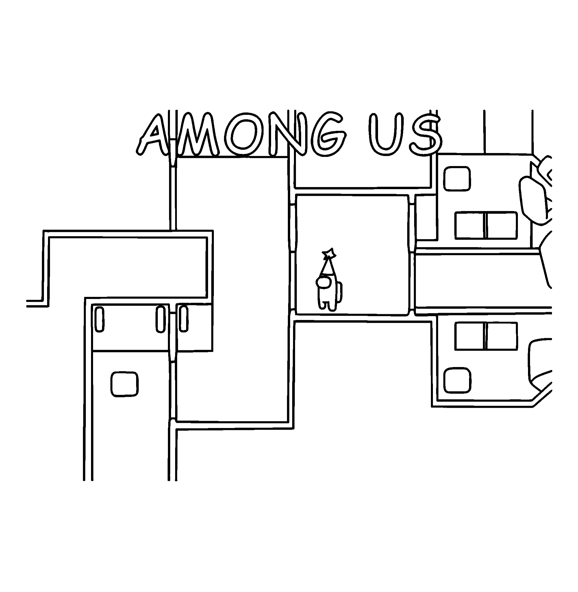 Among Us на корабле, распечатать раскраску №9843. Популярные раскраски. Амонг Ас.