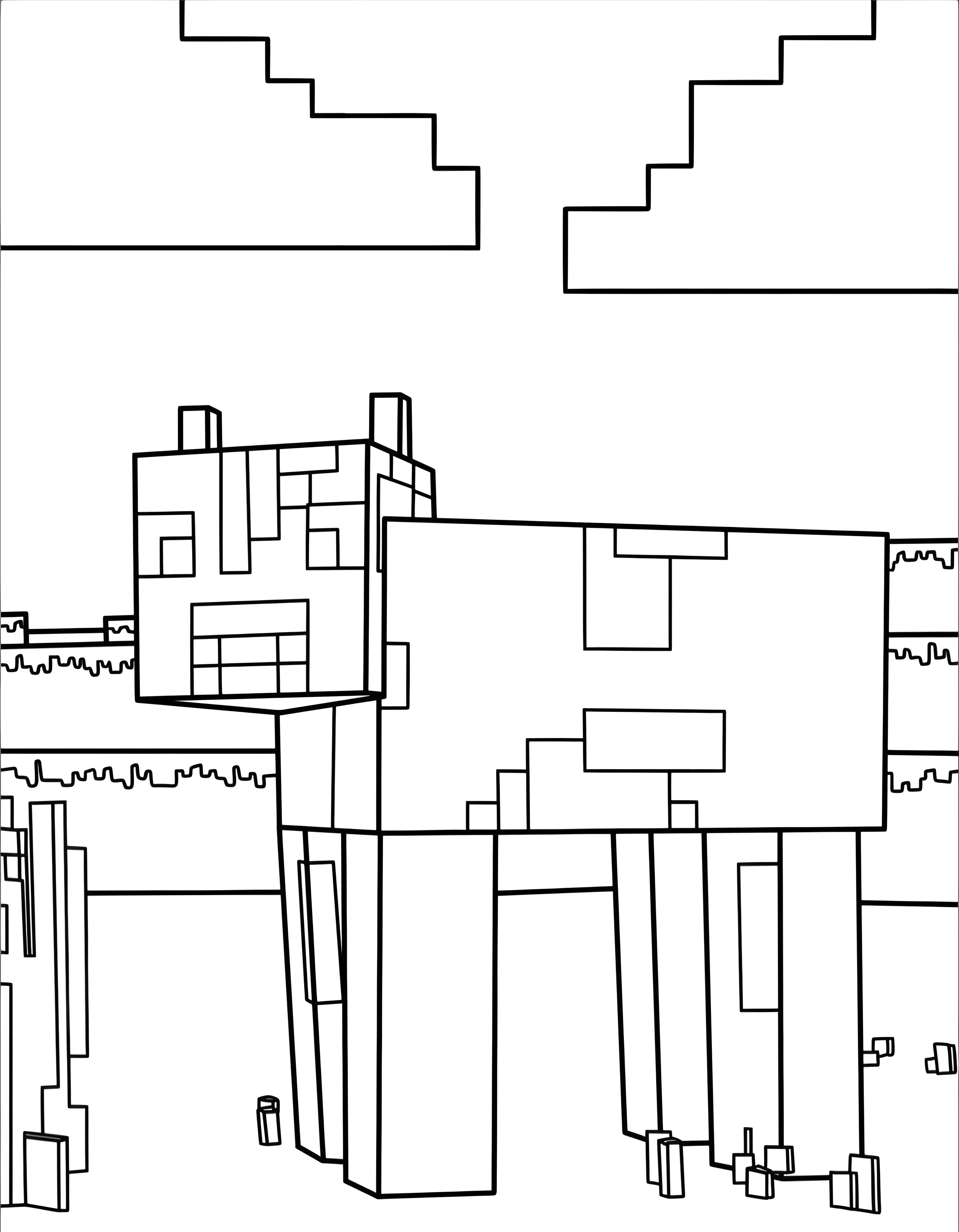 Дом в стиле Minecraft №18729. Раскраски животные (весь животный мир). Коровы.