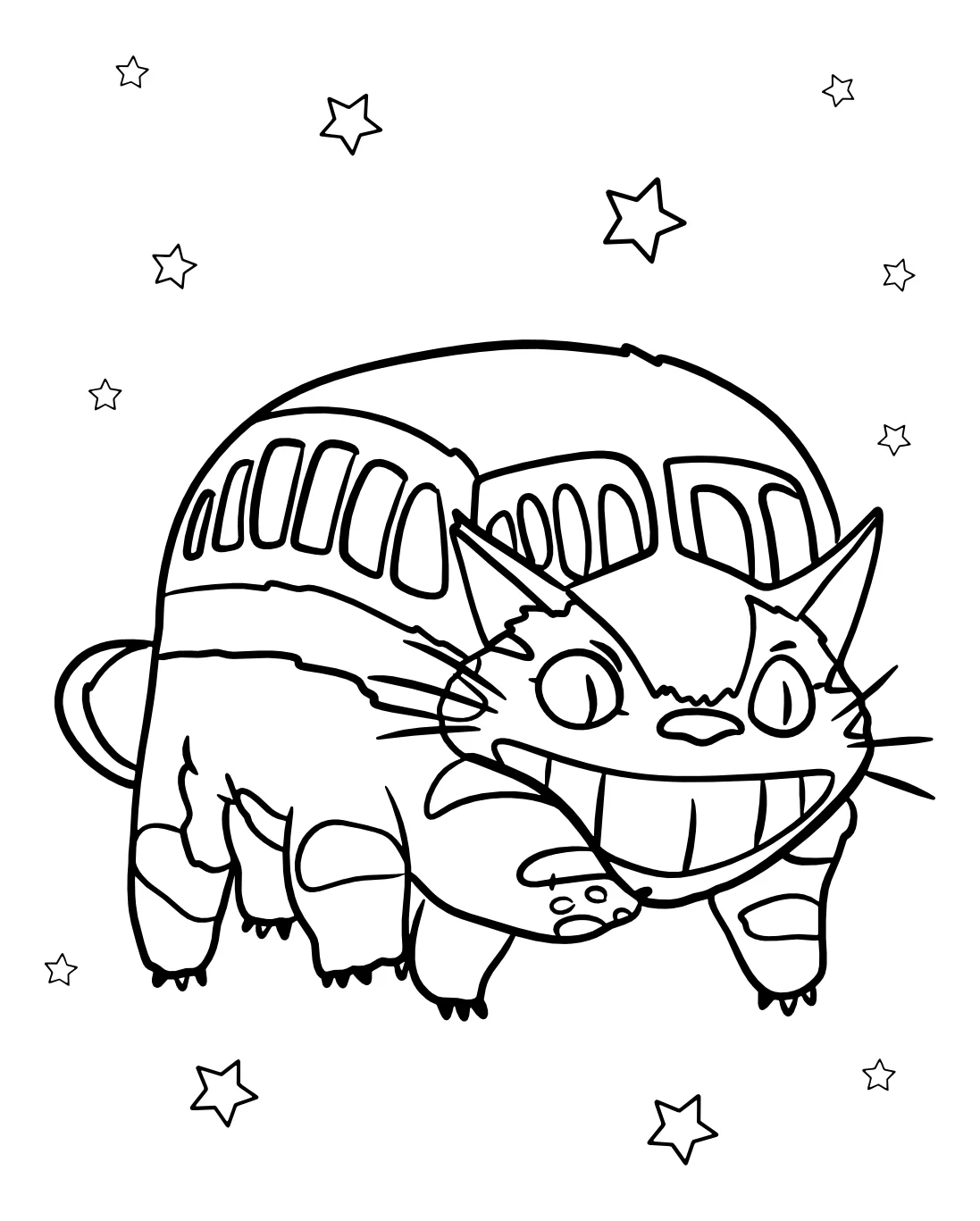 Котобус бежит №4645. Раскраски из аниме. Котобус.