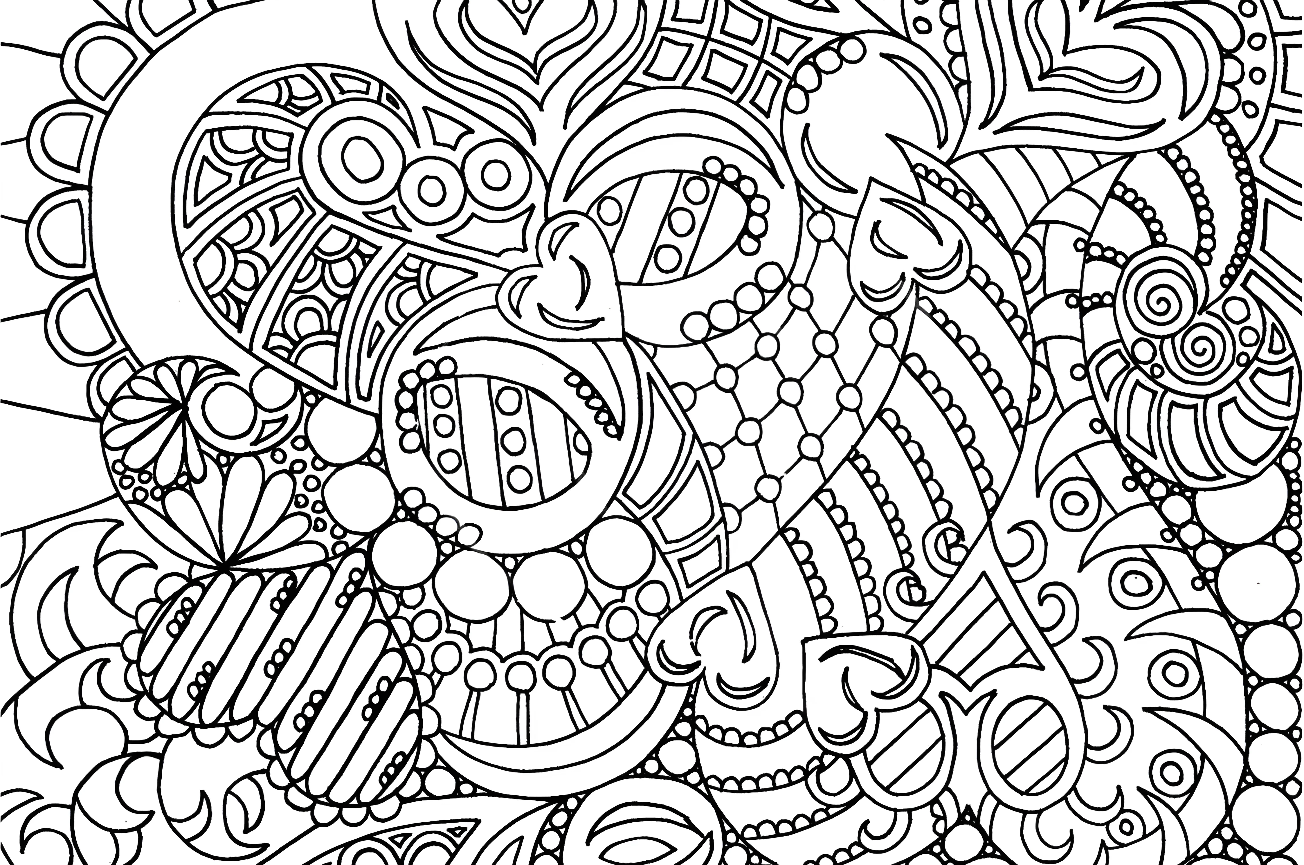 Сложный узор, раскраска антистресс №9245. Популярные раскраски. Антистресс.