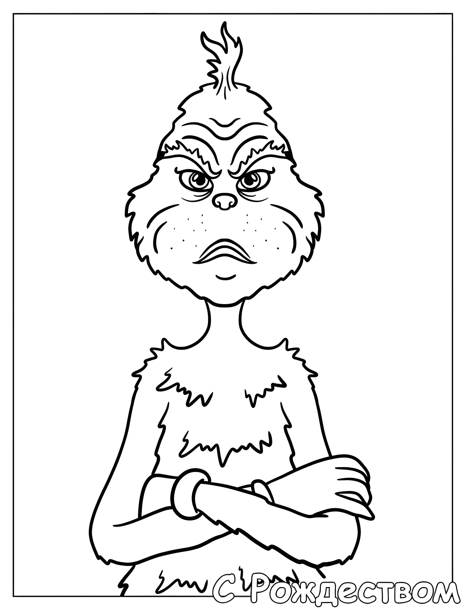 Забавный Гринч скрестил руки №18626. Рождество. Гринч (The Grinch).