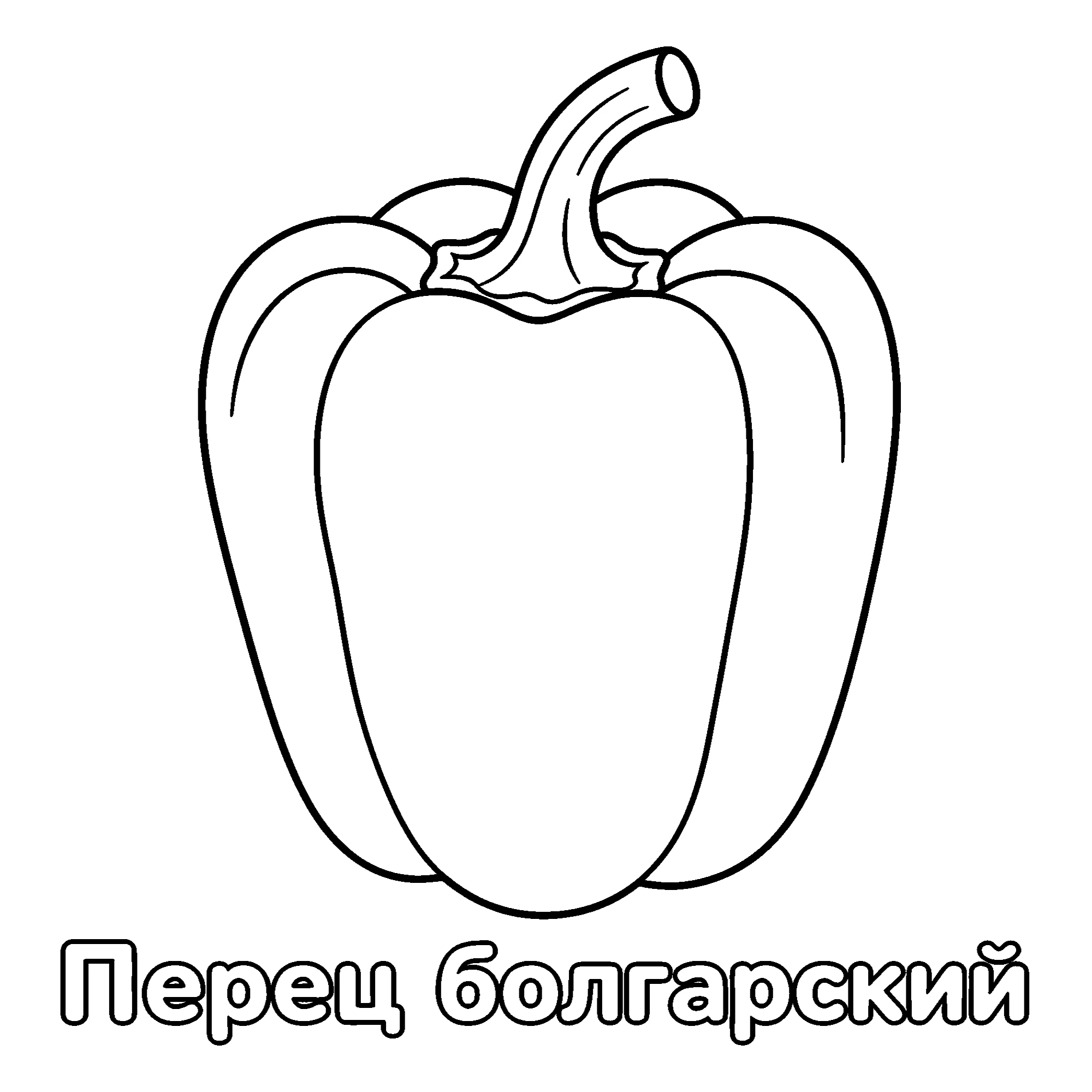 Перец болгарский Разукрашка №3681. Обучающие и развивающие раскраски для детского сада, для начальных классов. Овощи.