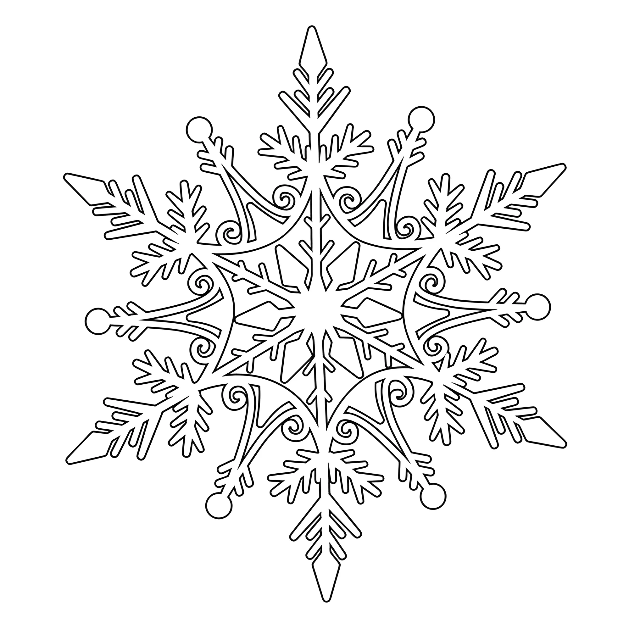 Снежинка Frozen №5619. Обучающие и развивающие раскраски для детского сада, для начальных классов. Снежинки.