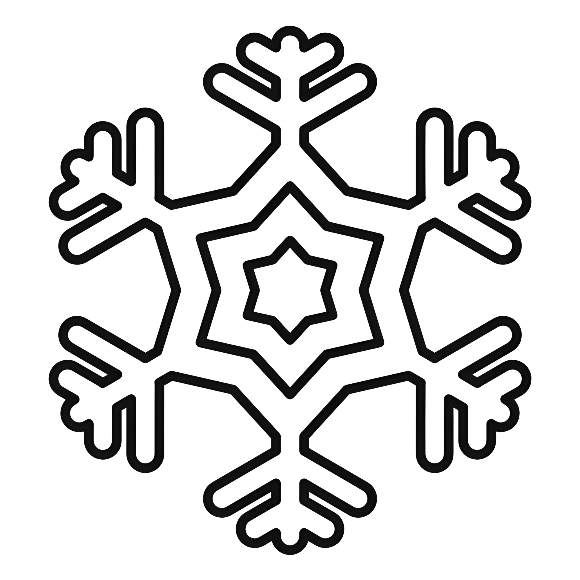 Снежинка звёздная №5622. Обучающие и развивающие раскраски для детского сада, для начальных классов. Снежинки.
