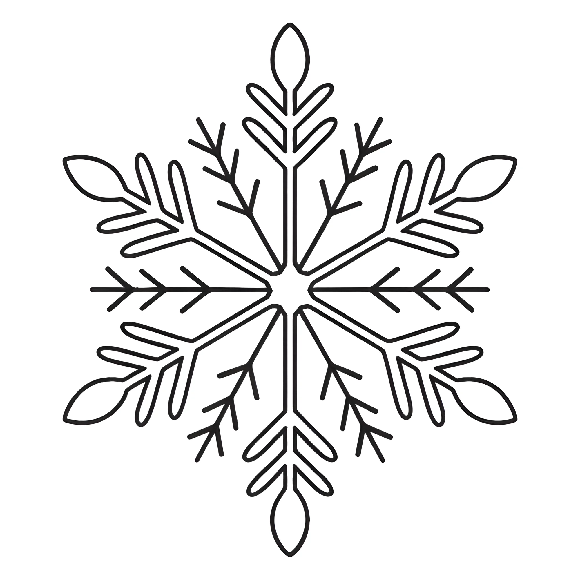 Зимняя снежинка Распечатка на А4 №5662. Обучающие и развивающие раскраски для детского сада, для начальных классов. Снежинки.