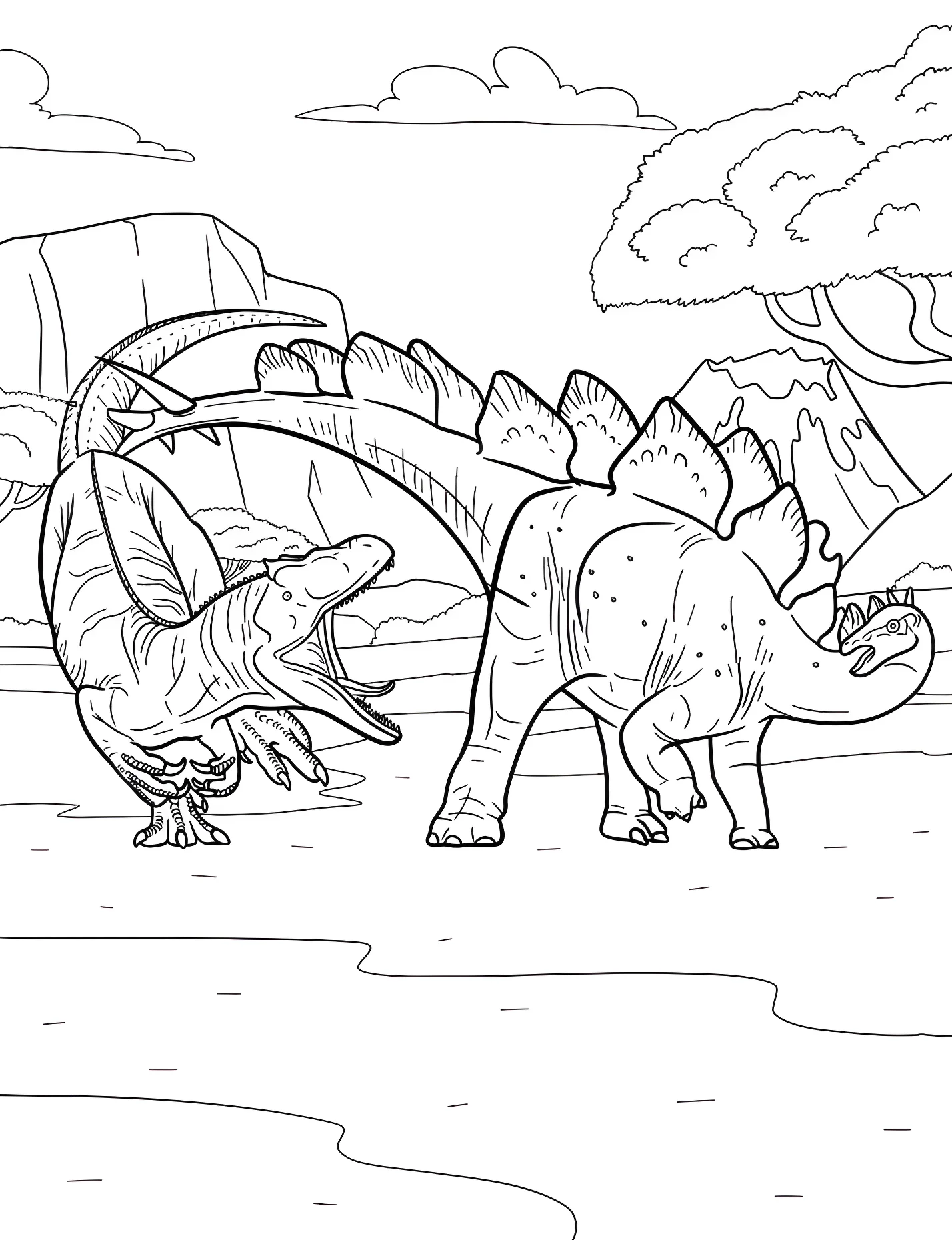 Динозавры аллозавр и стегозавр №21283. Динозавры. Аллозавр (Allosaurus).