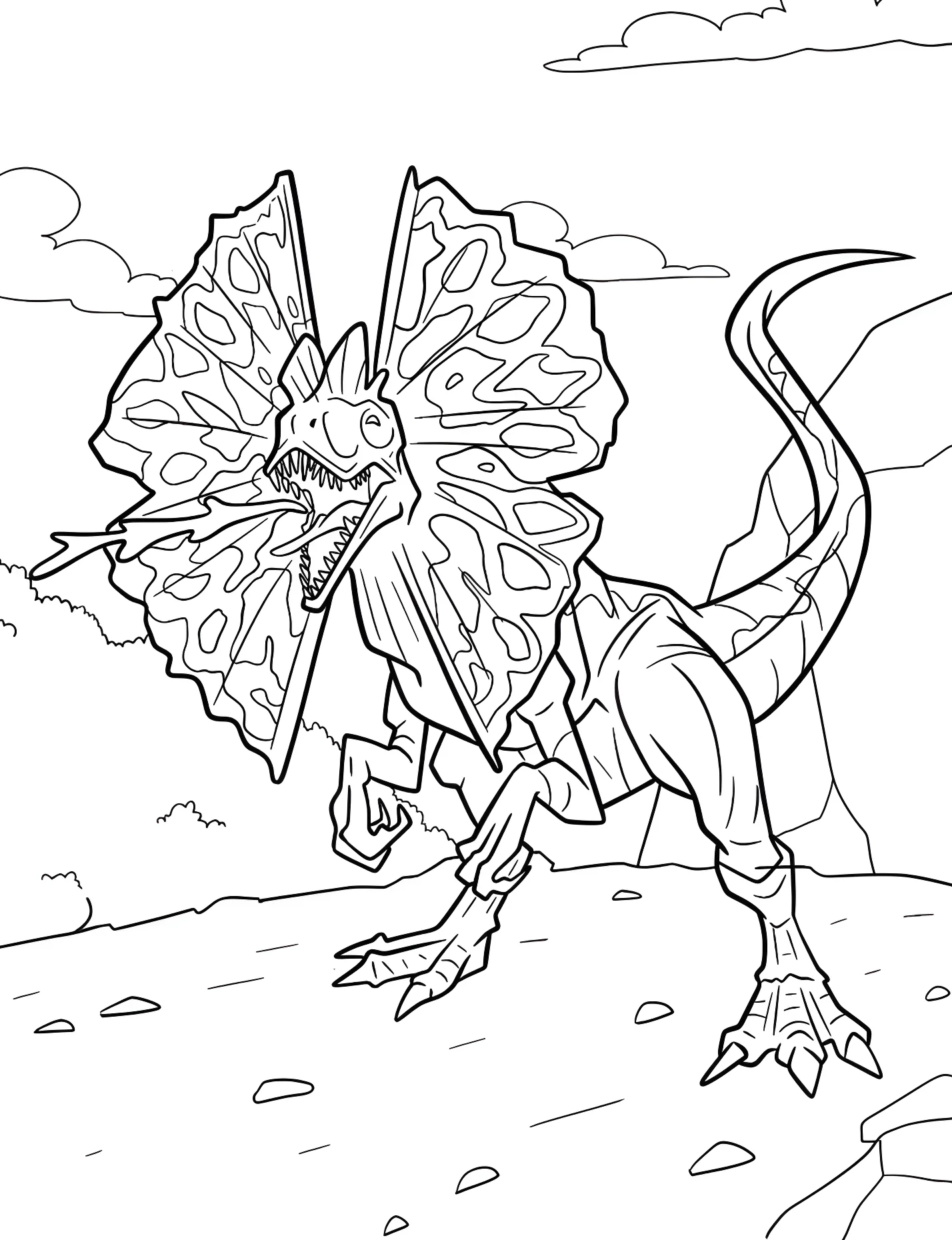 Злой дилофозавр №21356. Динозавры. Дилофозавр (Dilophosaurus).
