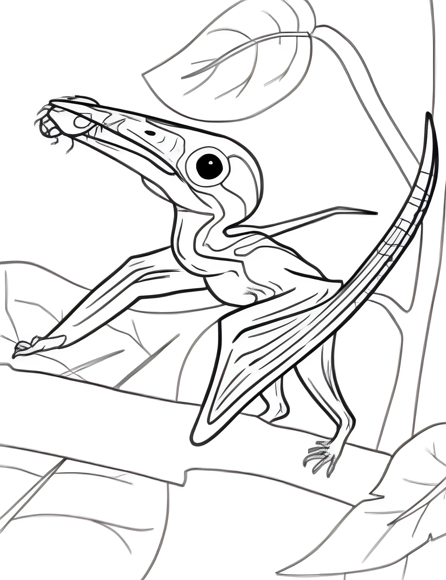 Милый птеродактил с насекомым №21495. Динозавры. Птеродактиль (Pterodactylus).