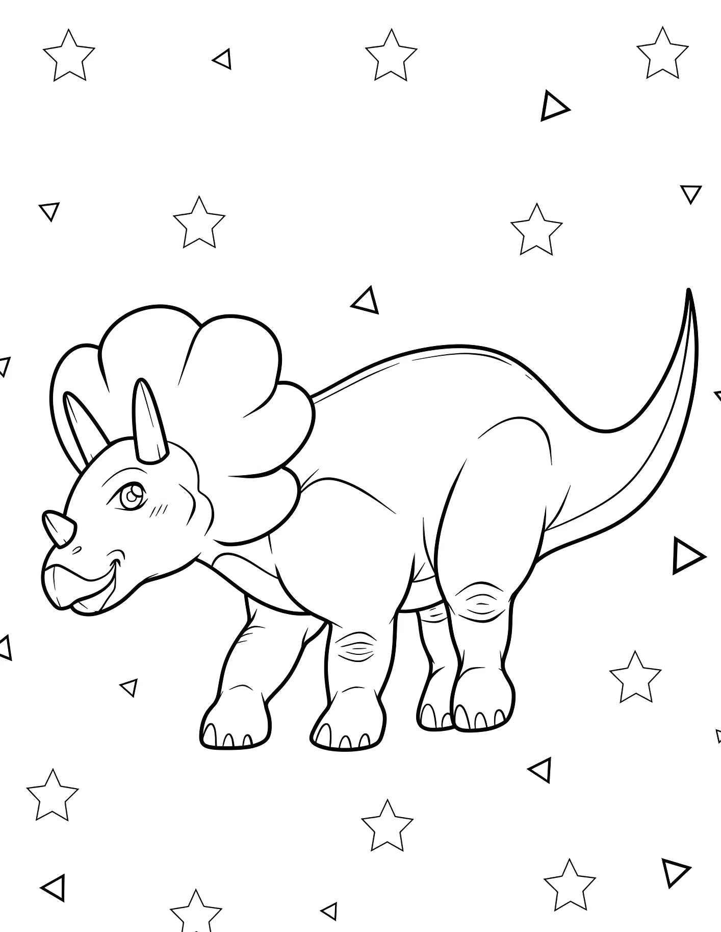 Забавный трицератопс №21607. Динозавры. Трицератопс (Triceratops).