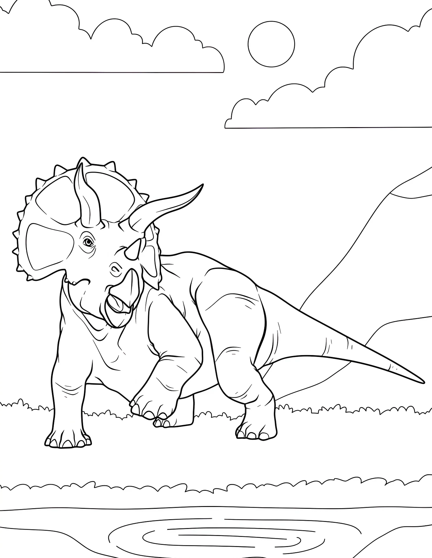 Большой трицератопс №21608. Динозавры. Трицератопс (Triceratops).