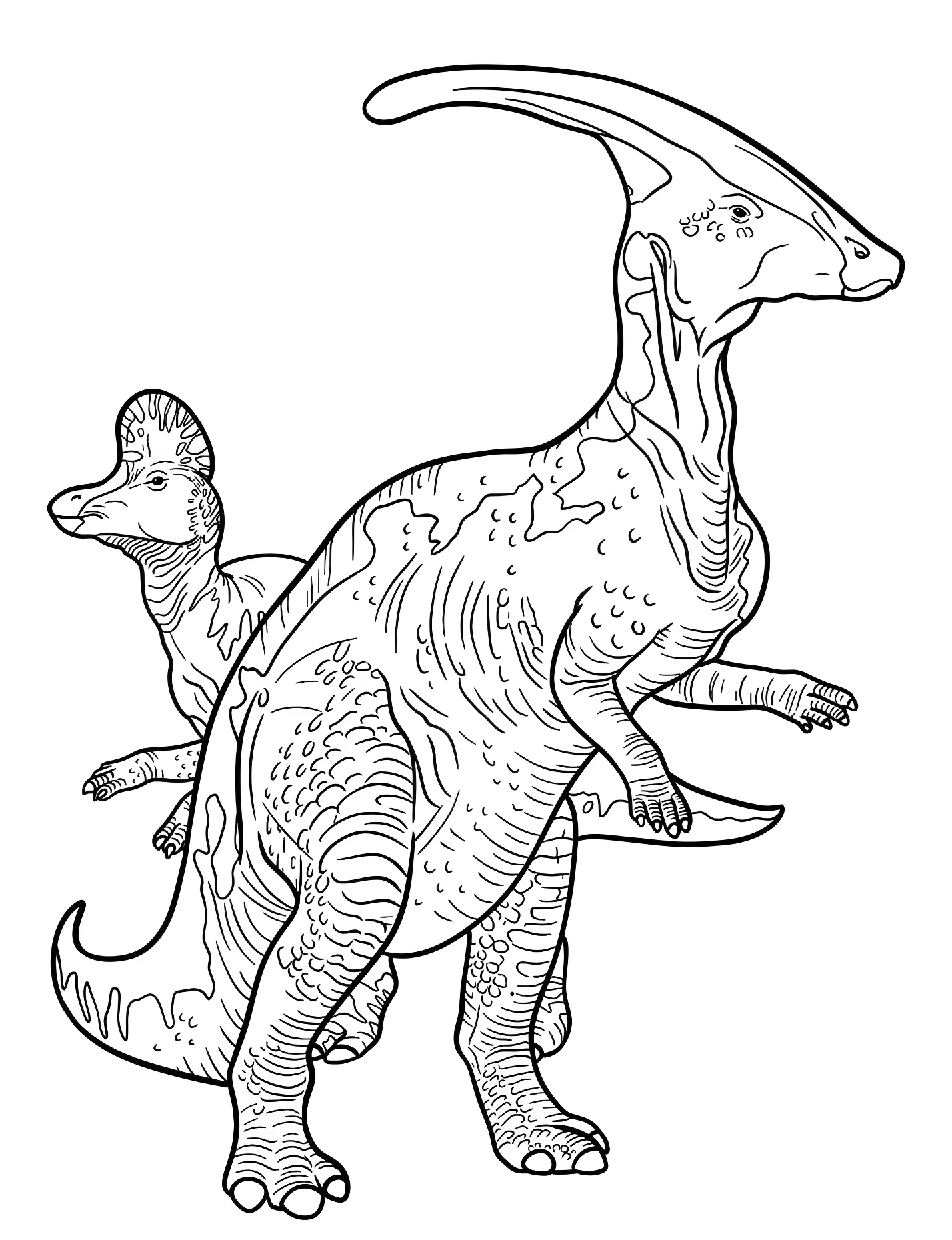 Динозавры Corythosaurus и Parasaurolophus №21476. Динозавры. Паразавролоф (Parasaurolophus).