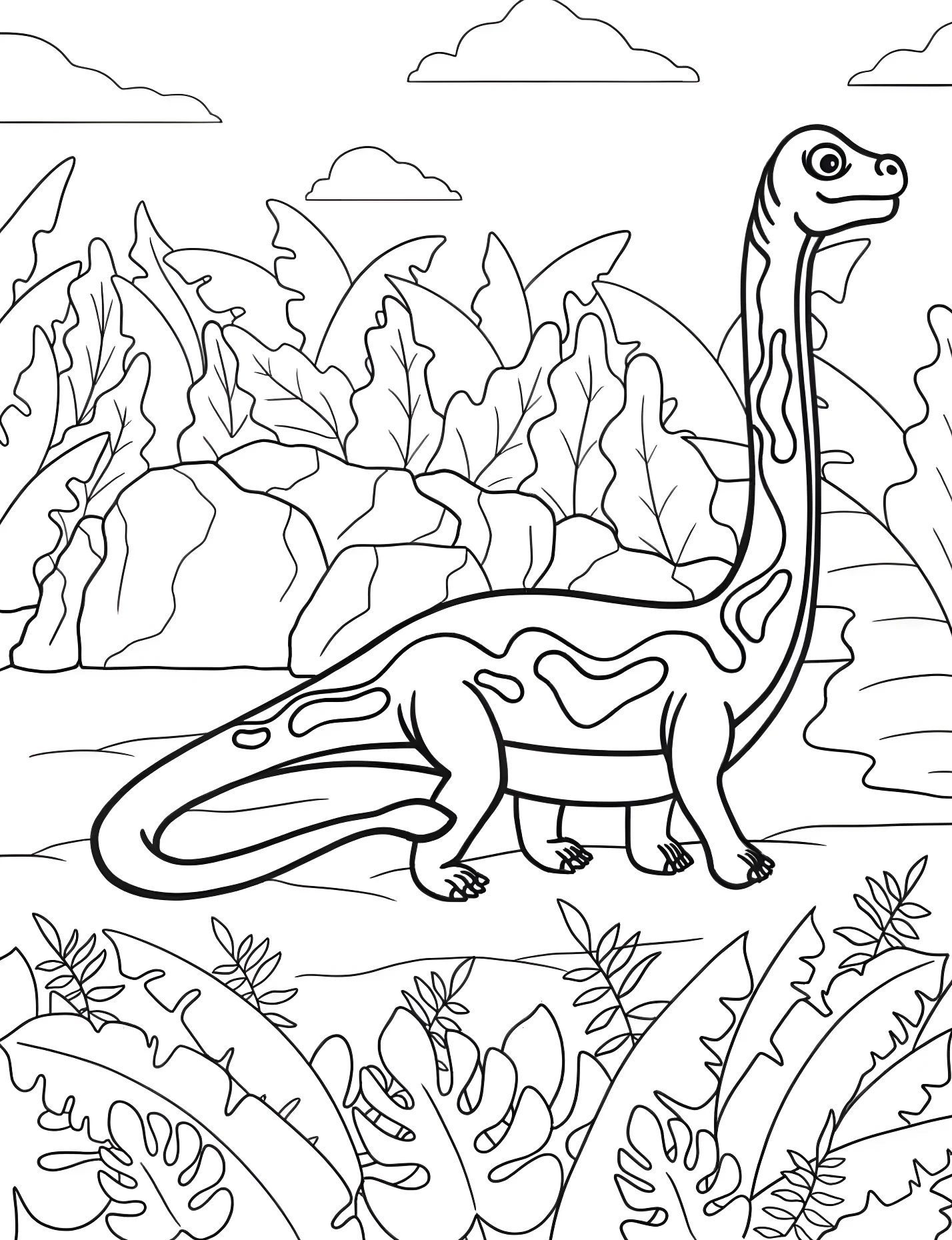 Милый брахиозавр №21341. Динозавры. Брахиозавр (Brachiosaurus).