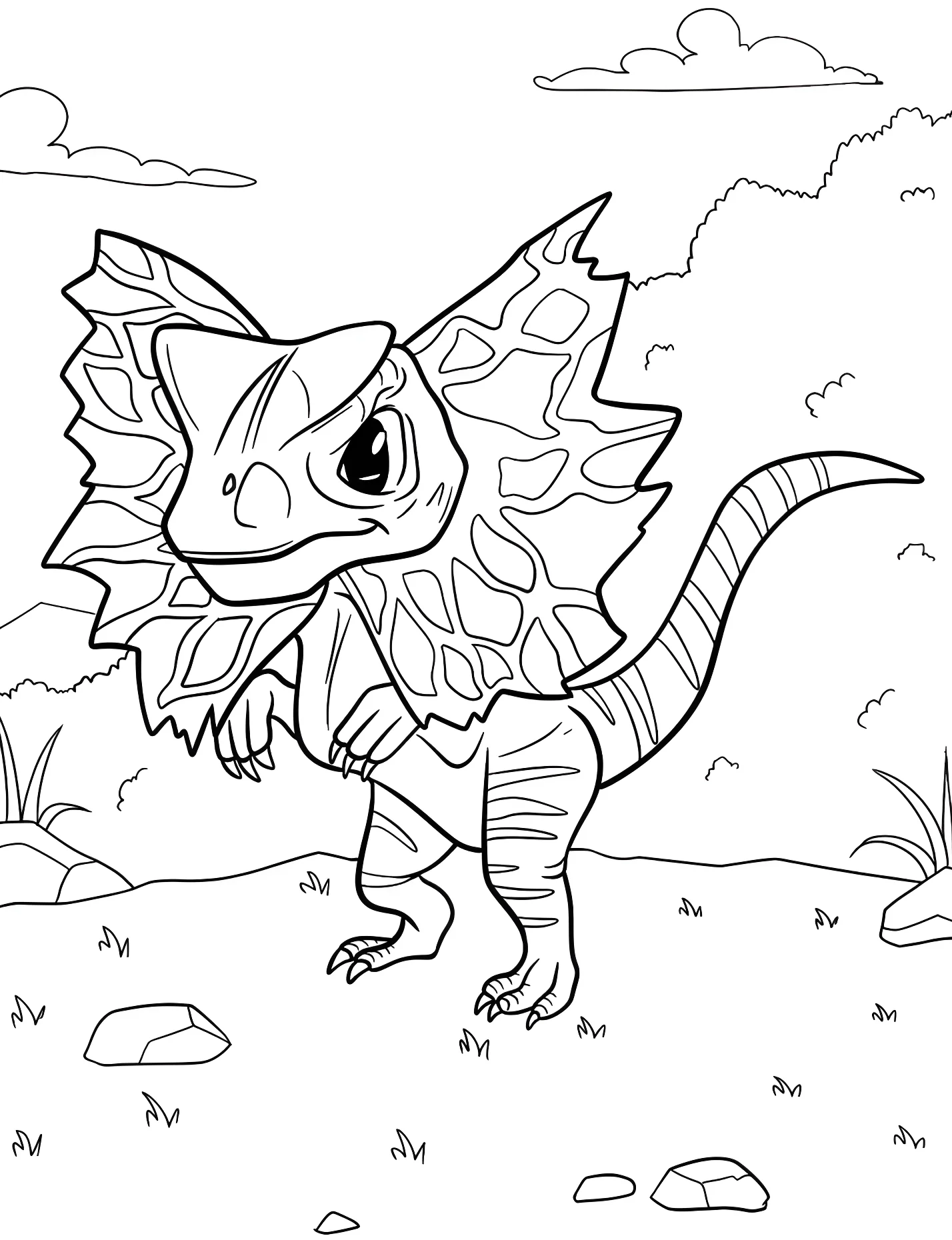 Милый дилофозавр №21360. Динозавры. Дилофозавр (Dilophosaurus).
