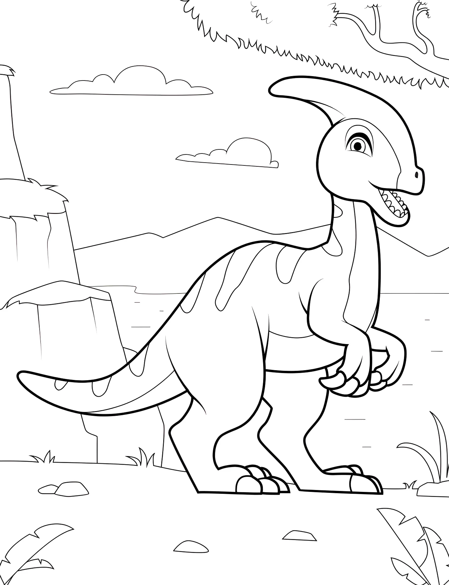 Милый параяуролоф №21477. Динозавры. Паразавролоф (Parasaurolophus).