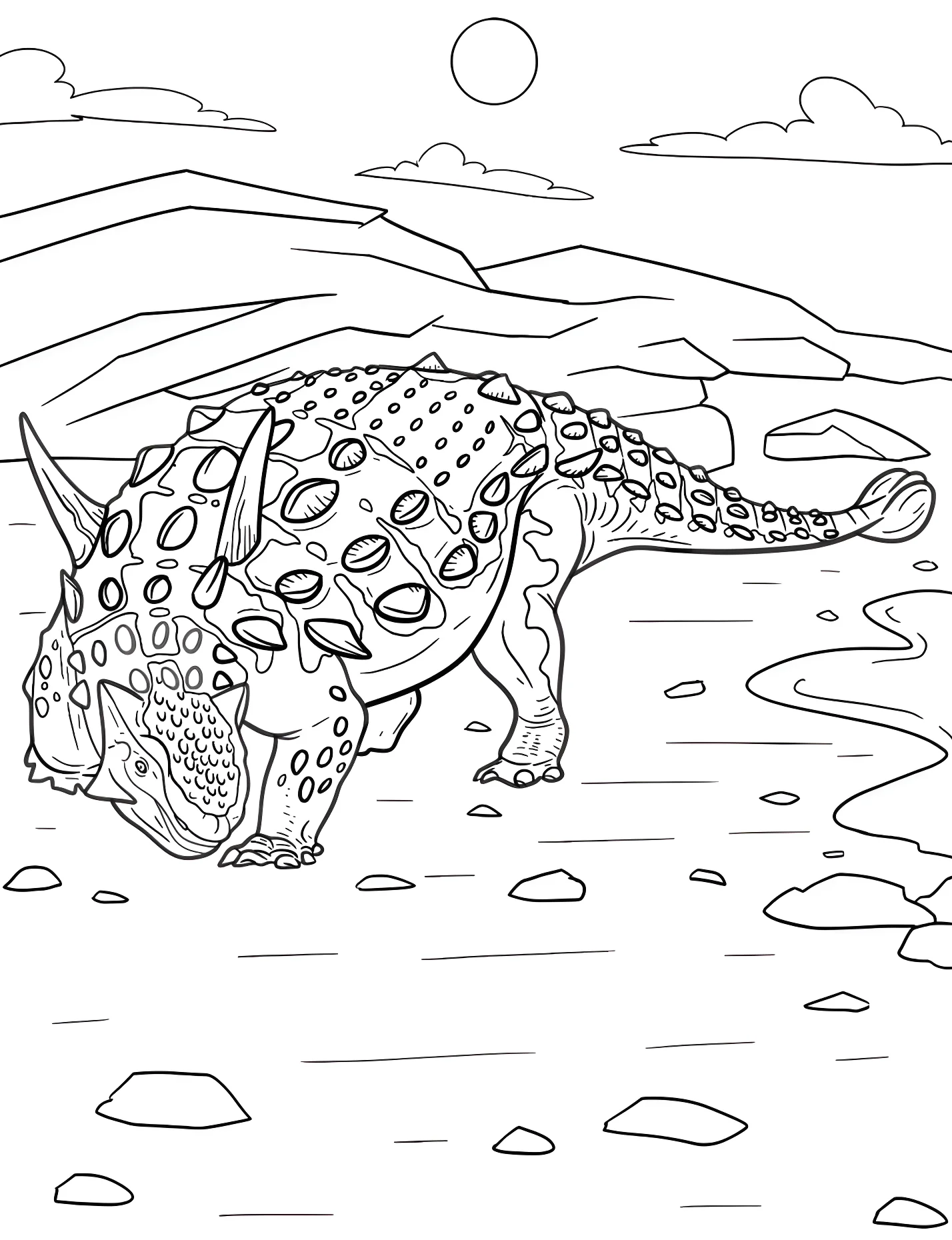 Забавная анкилозавр №21309. Динозавры. Анкилозавр (Ankylosaurus).