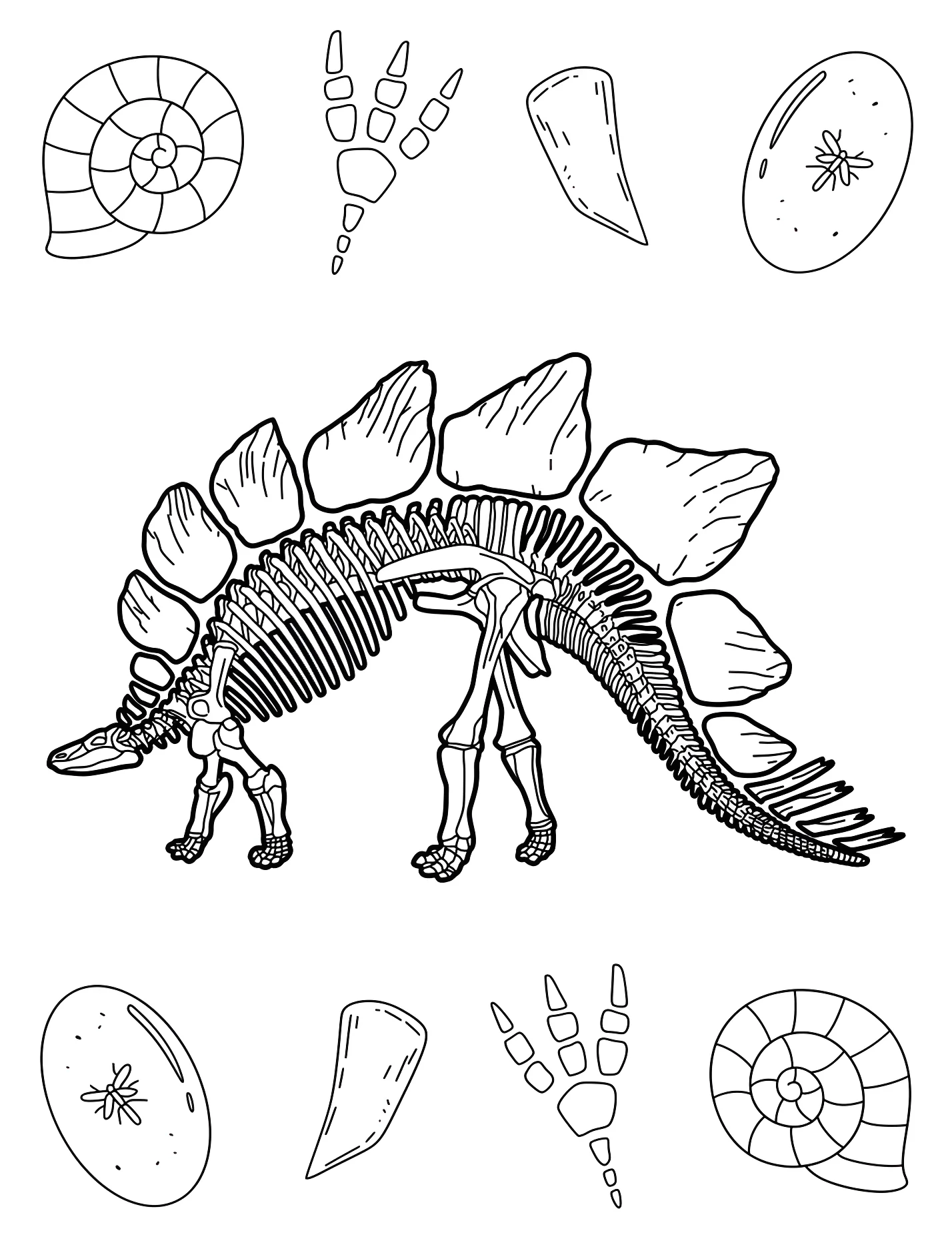 Скелет стегозавра №21541. Динозавры. Стегозавр (Stegosaurus).