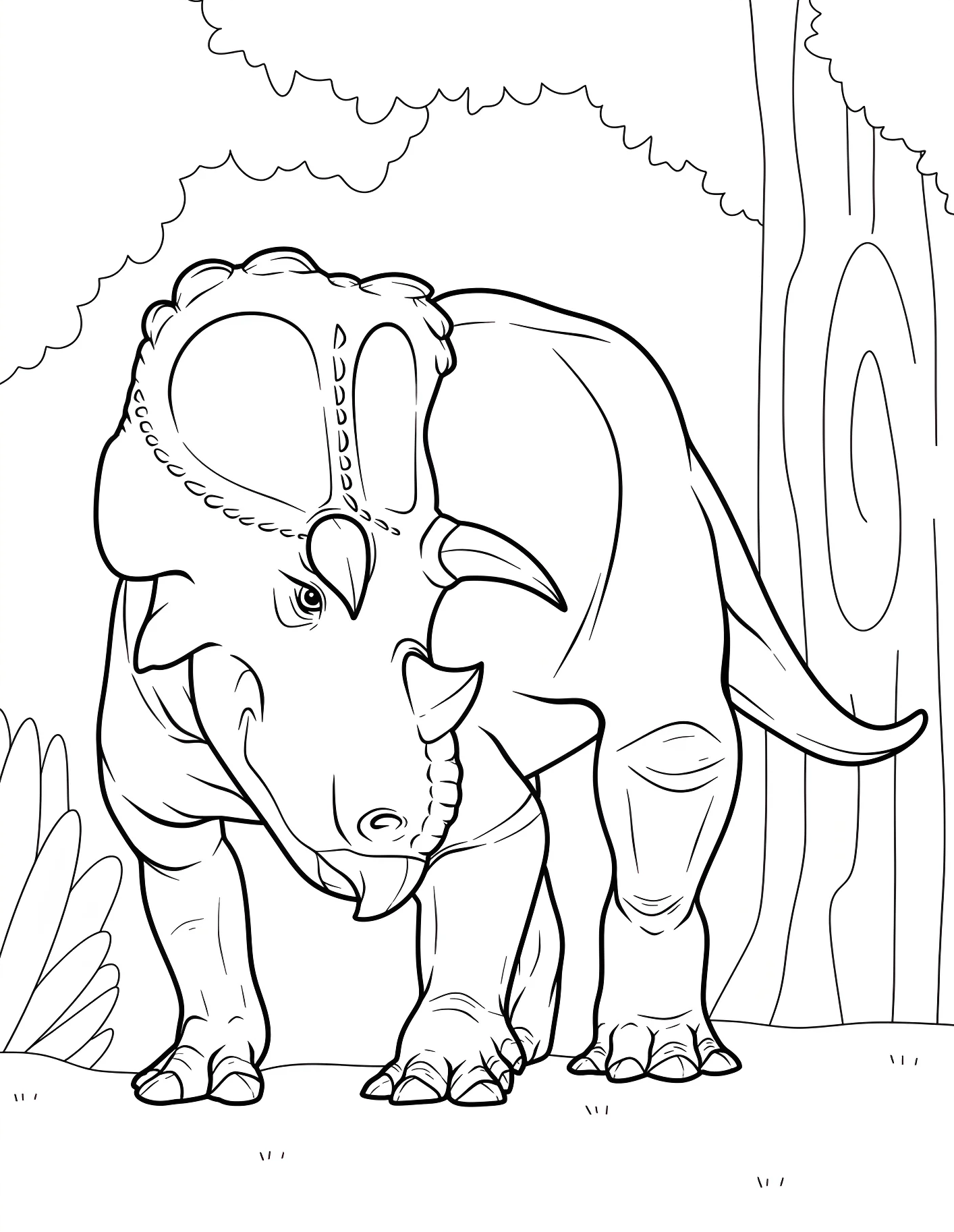 Милый трицератопс №21610. Динозавры. Трицератопс (Triceratops).