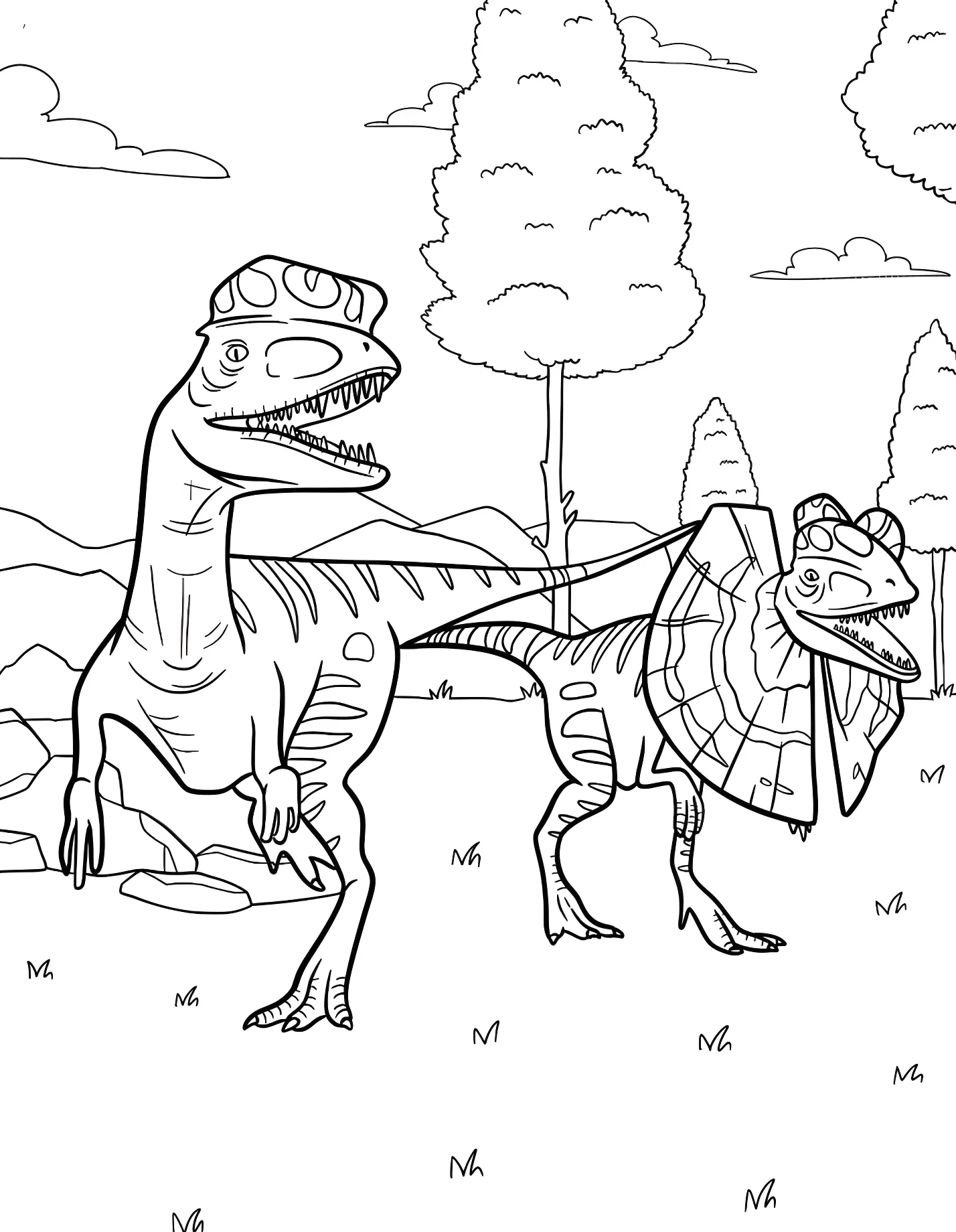 Дикозавр и дилофозавр №21361. Динозавры. Дилофозавр (Dilophosaurus).