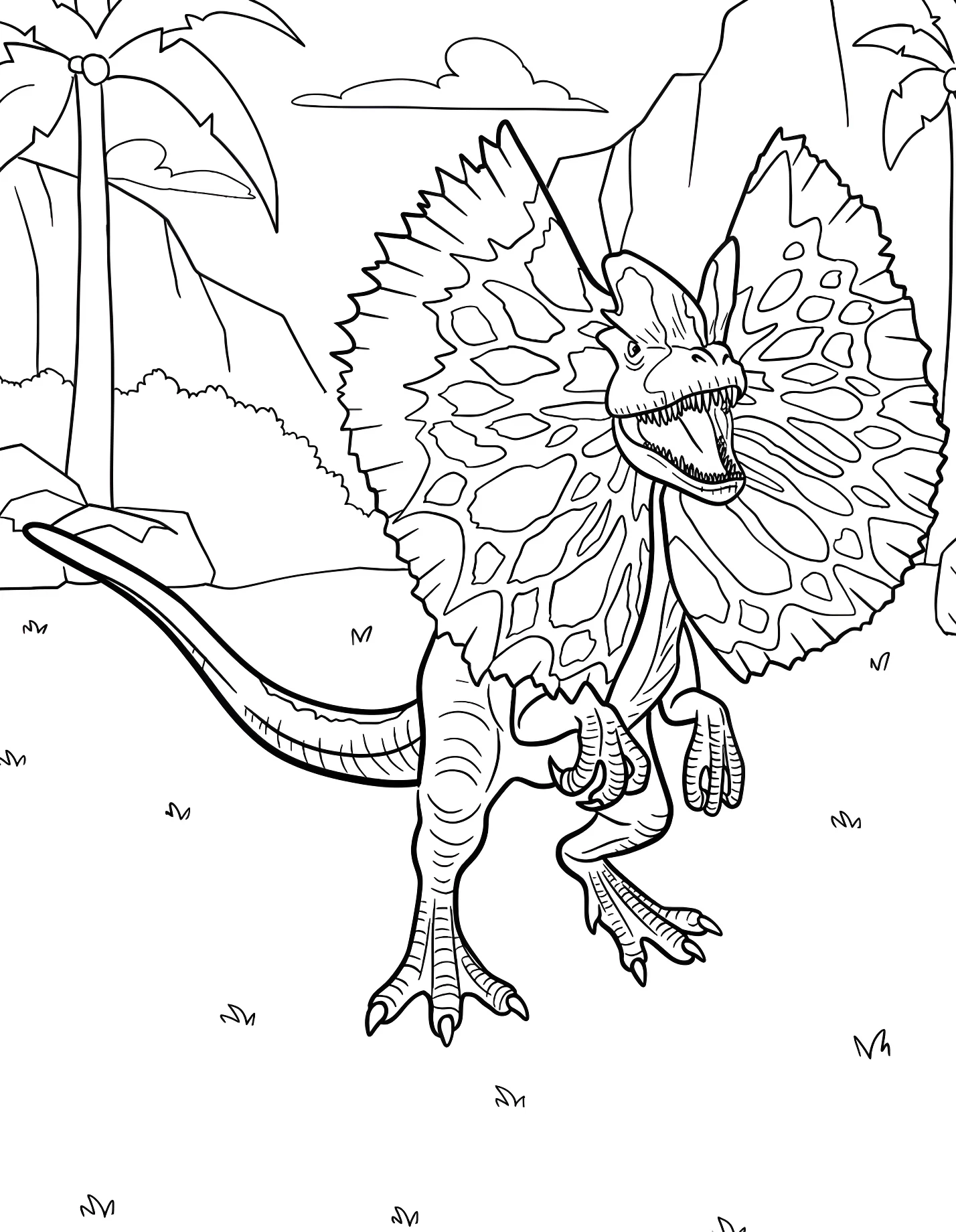 Забавный дилофозавр с гребнем №21365. Динозавры. Дилофозавр (Dilophosaurus).