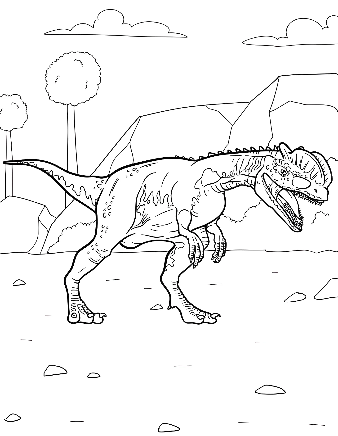 Дилофозавр с гребнем на голове №21367. Динозавры. Дилофозавр (Dilophosaurus).