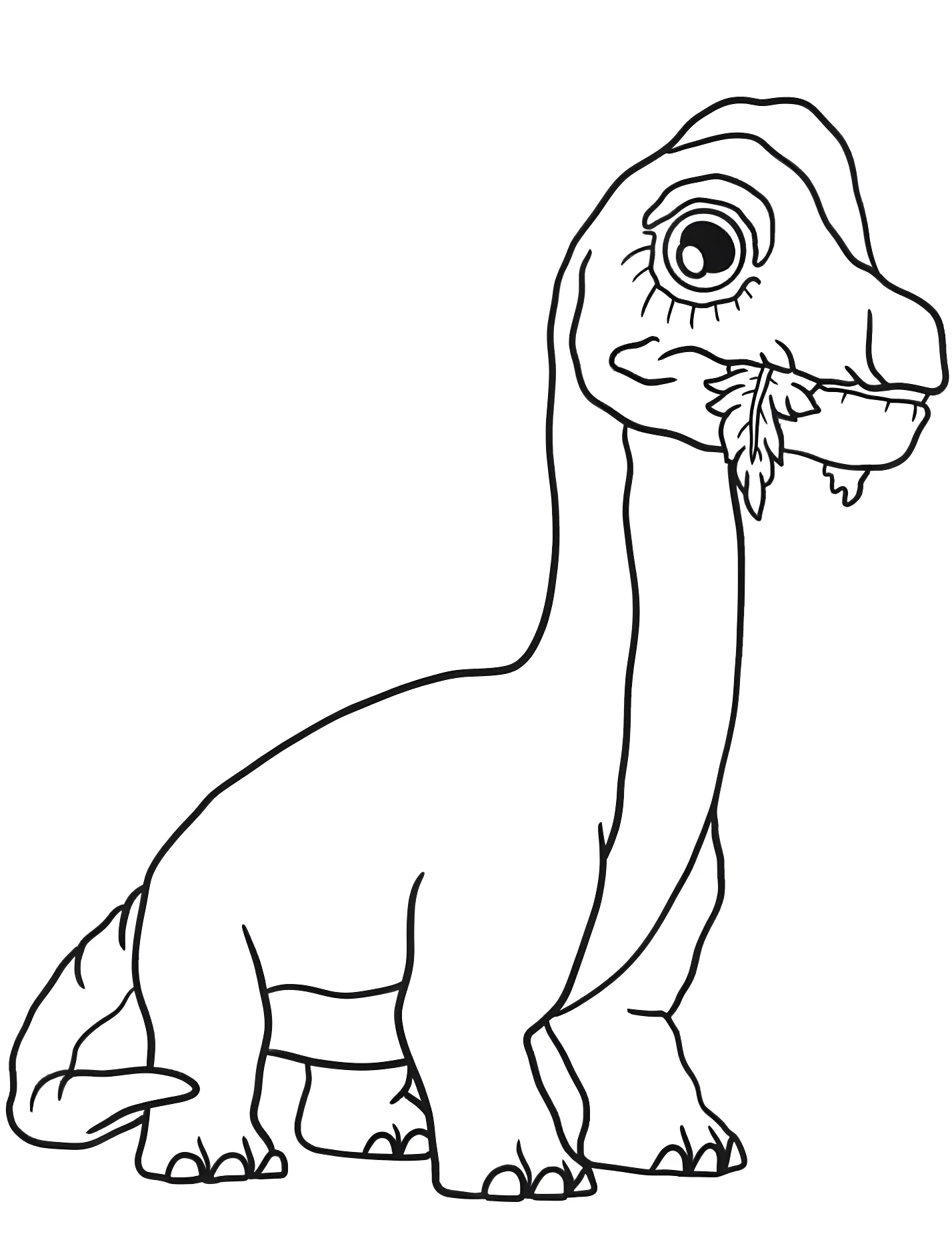 Брахиозавр ест траву №21344. Динозавры. Брахиозавр (Brachiosaurus).