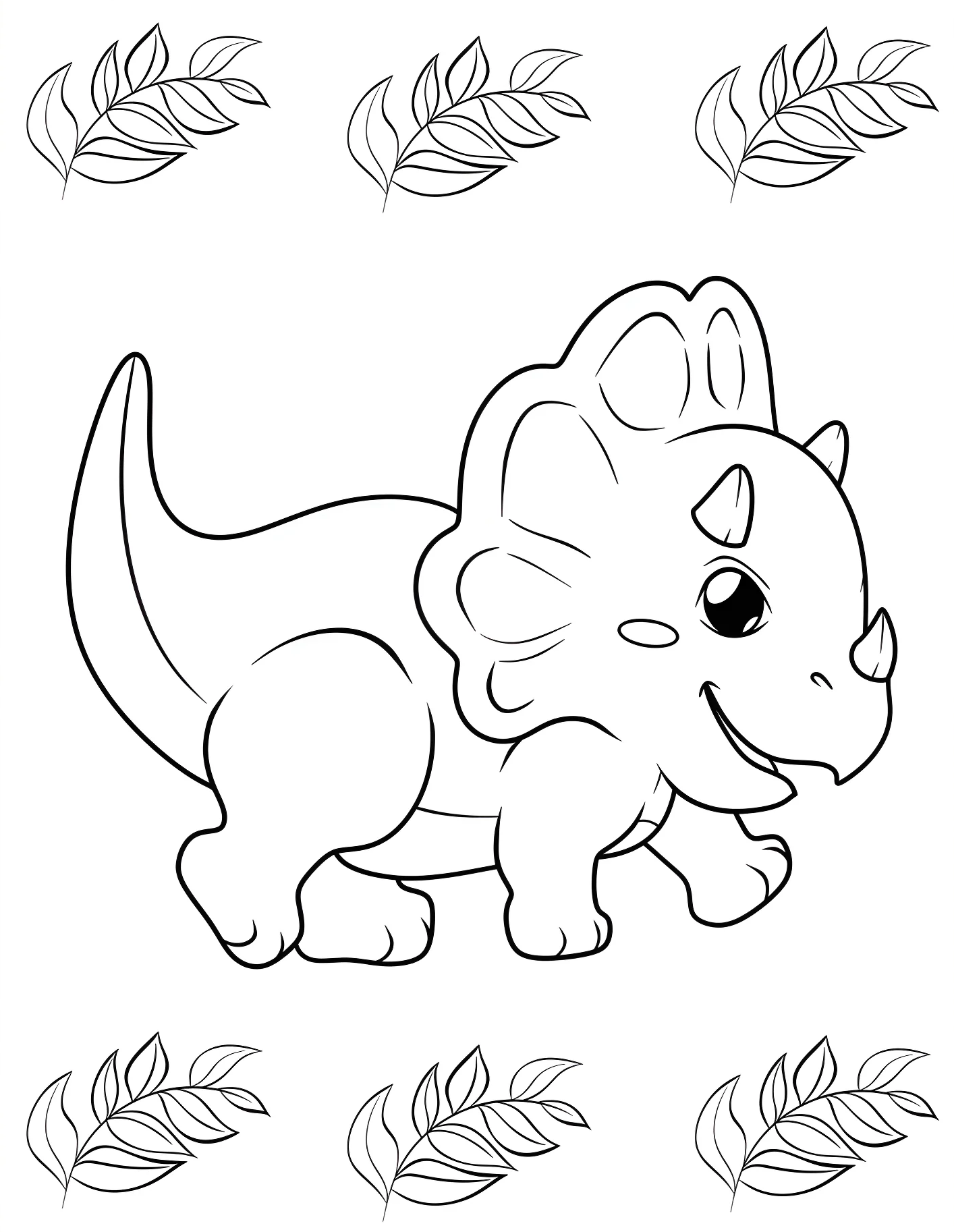 Милый трицератопс №21612. Динозавры. Трицератопс (Triceratops).