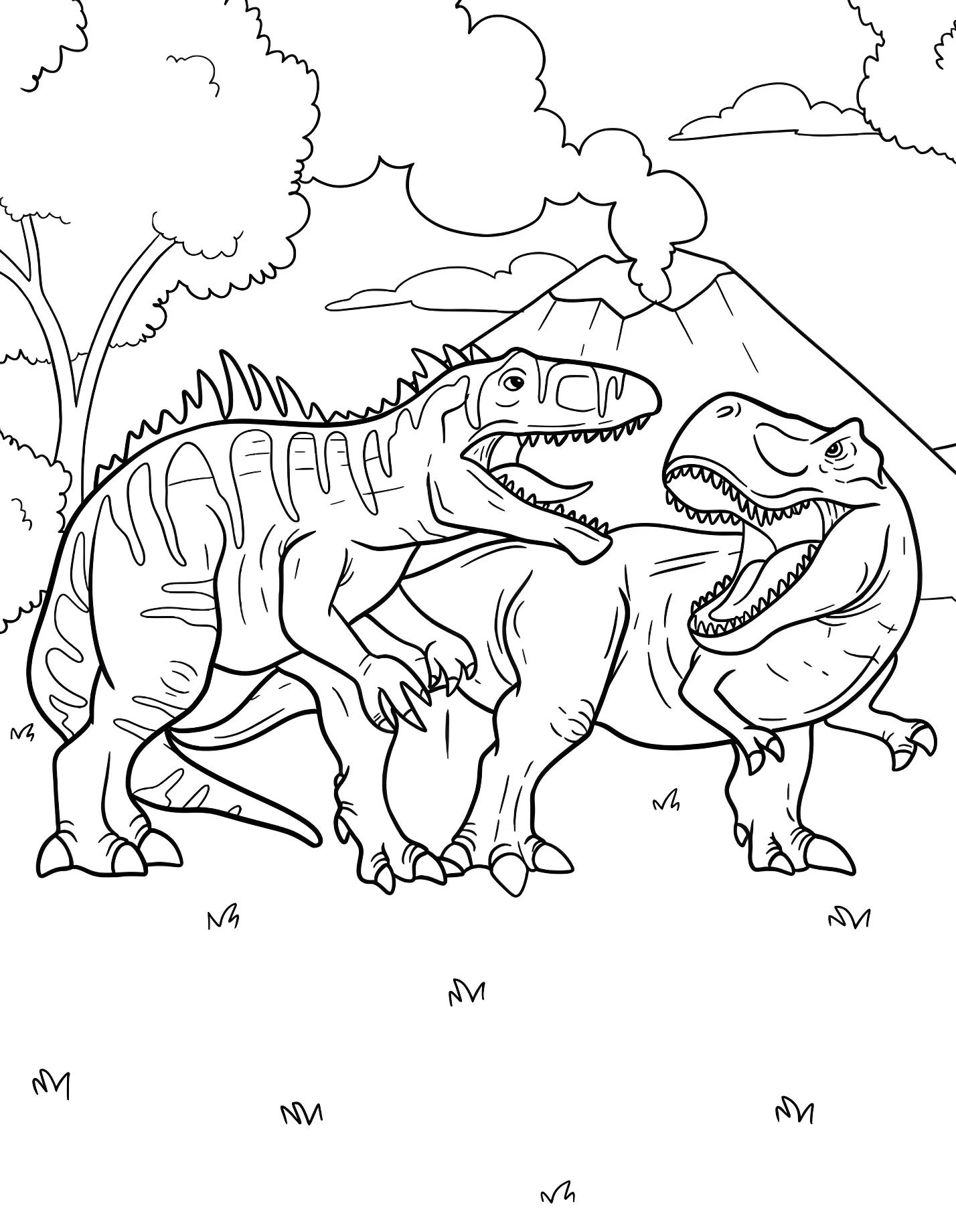 Битва тираннозавра и гигантозавра №21402. Динозавры. Гигантозавр (Giganotosaurus).