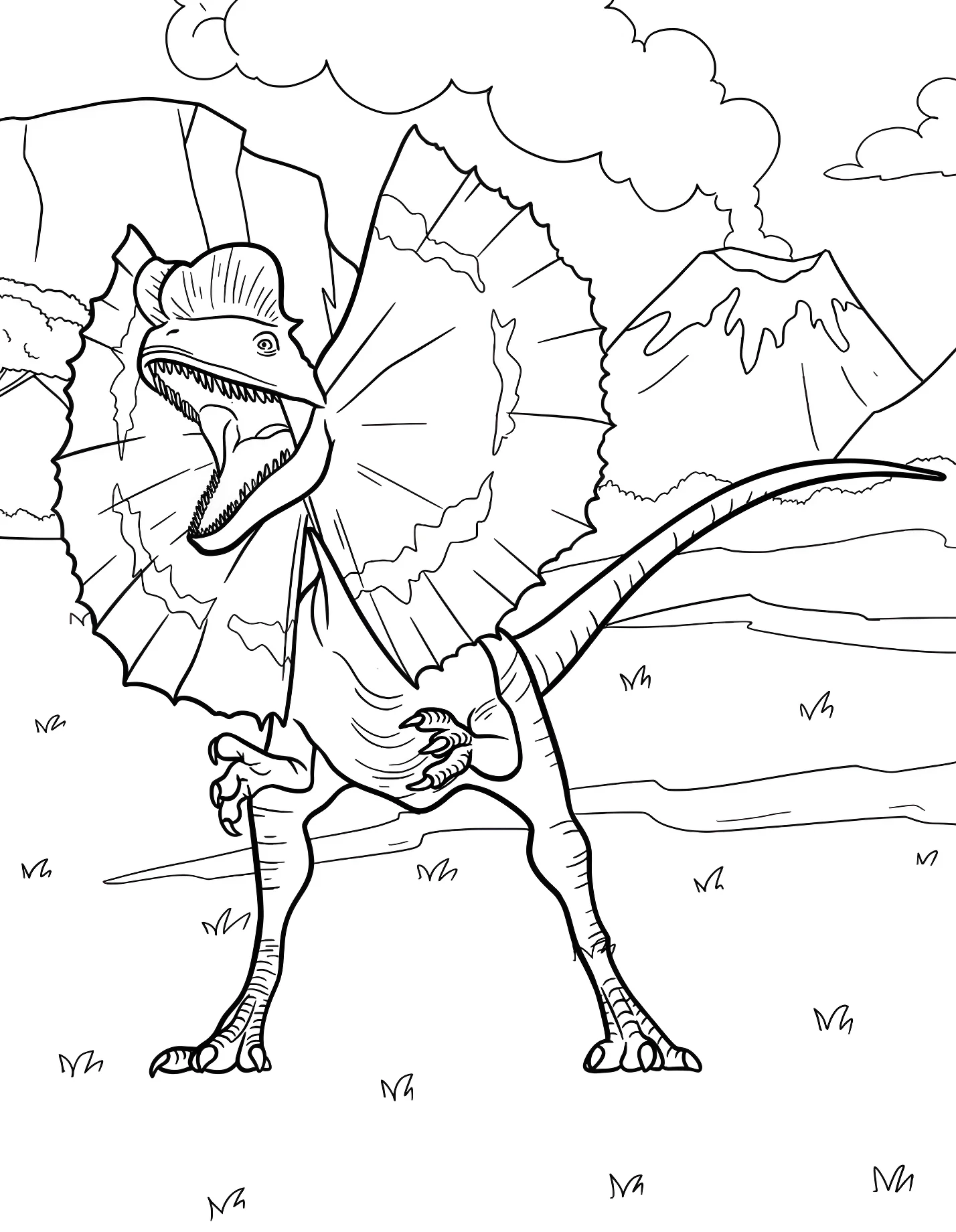 Забавный дилофозавр №21369. Динозавры. Дилофозавр (Dilophosaurus).