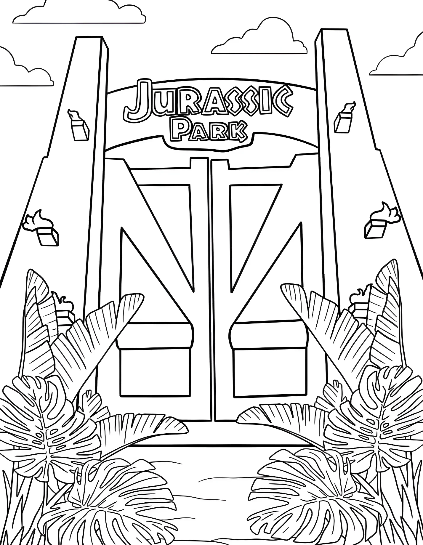 Ворота парка Юрского периода №21441. Динозавры. Парк юрского периода (Jurassic Park).