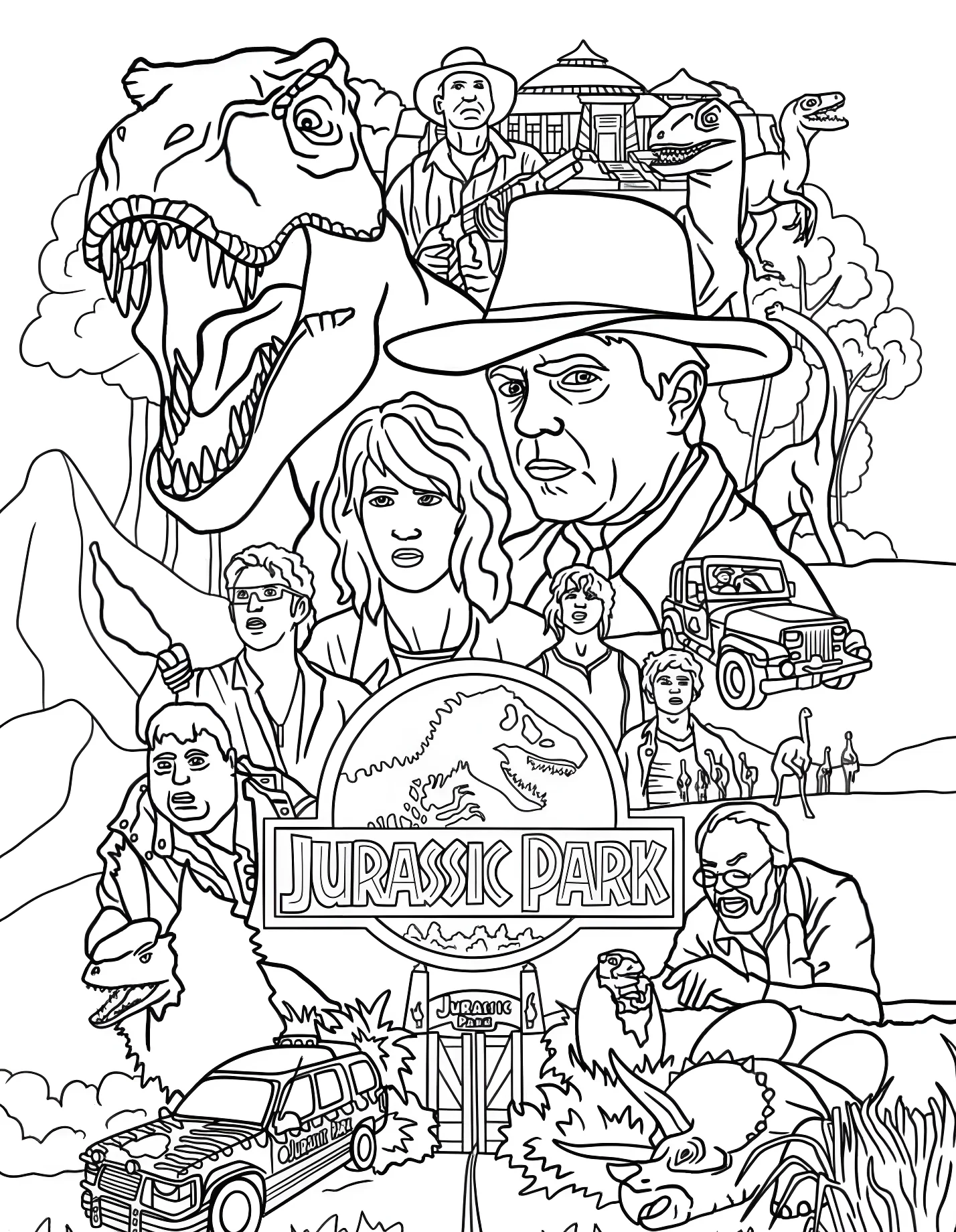 Парк Юрского периода с динозаврами №21443. Динозавры. Парк юрского периода (Jurassic Park).