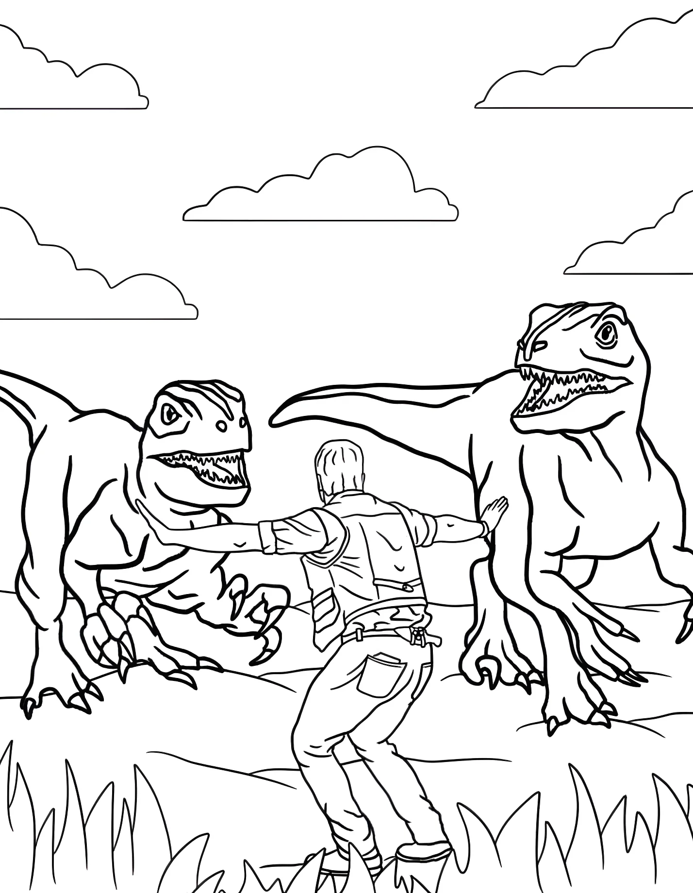 Смелый дрессировщик динозавров №21445. Динозавры. Парк юрского периода (Jurassic Park).
