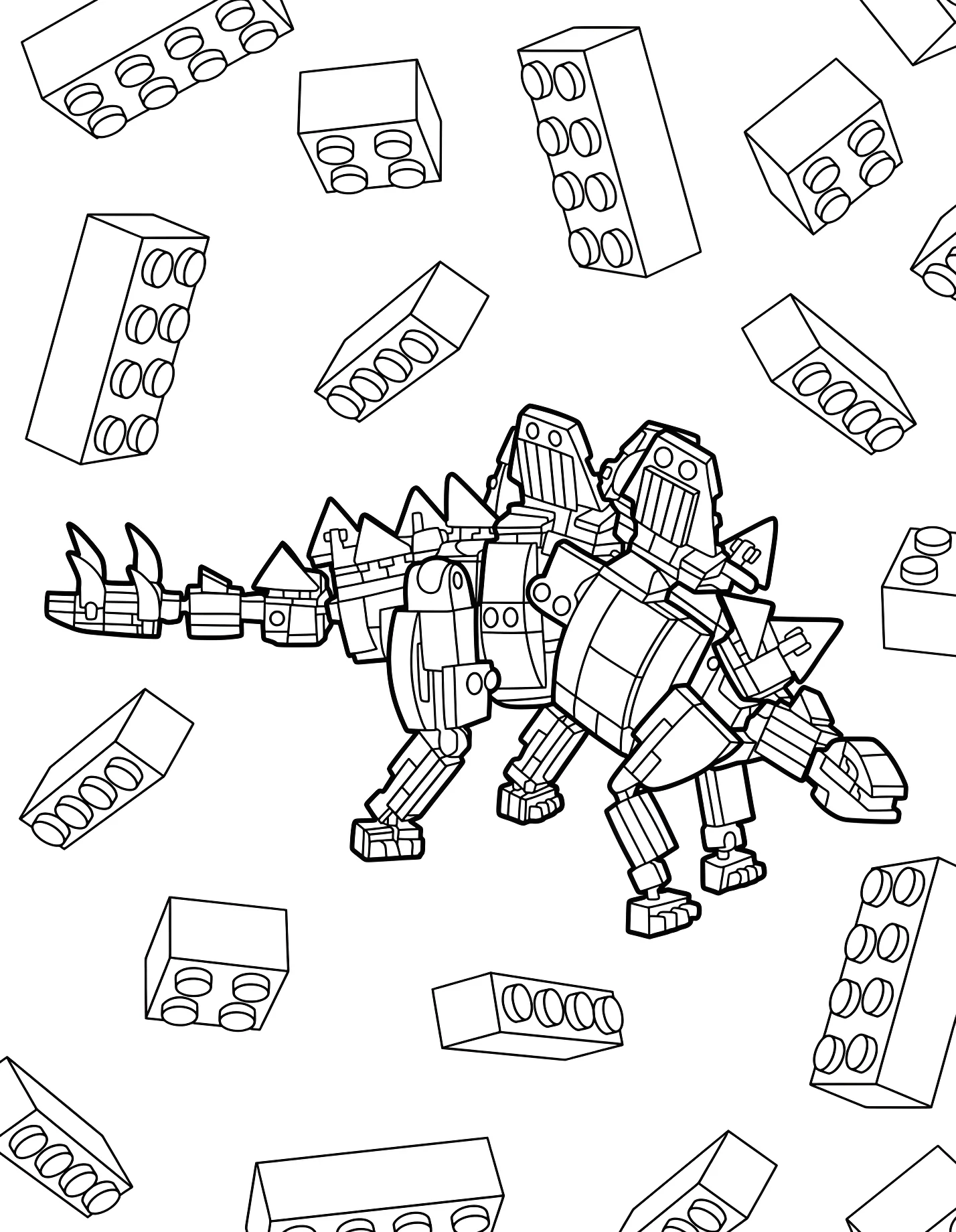 Забавный динозавр стегозавр из Лего №21545. Динозавры. Стегозавр (Stegosaurus).