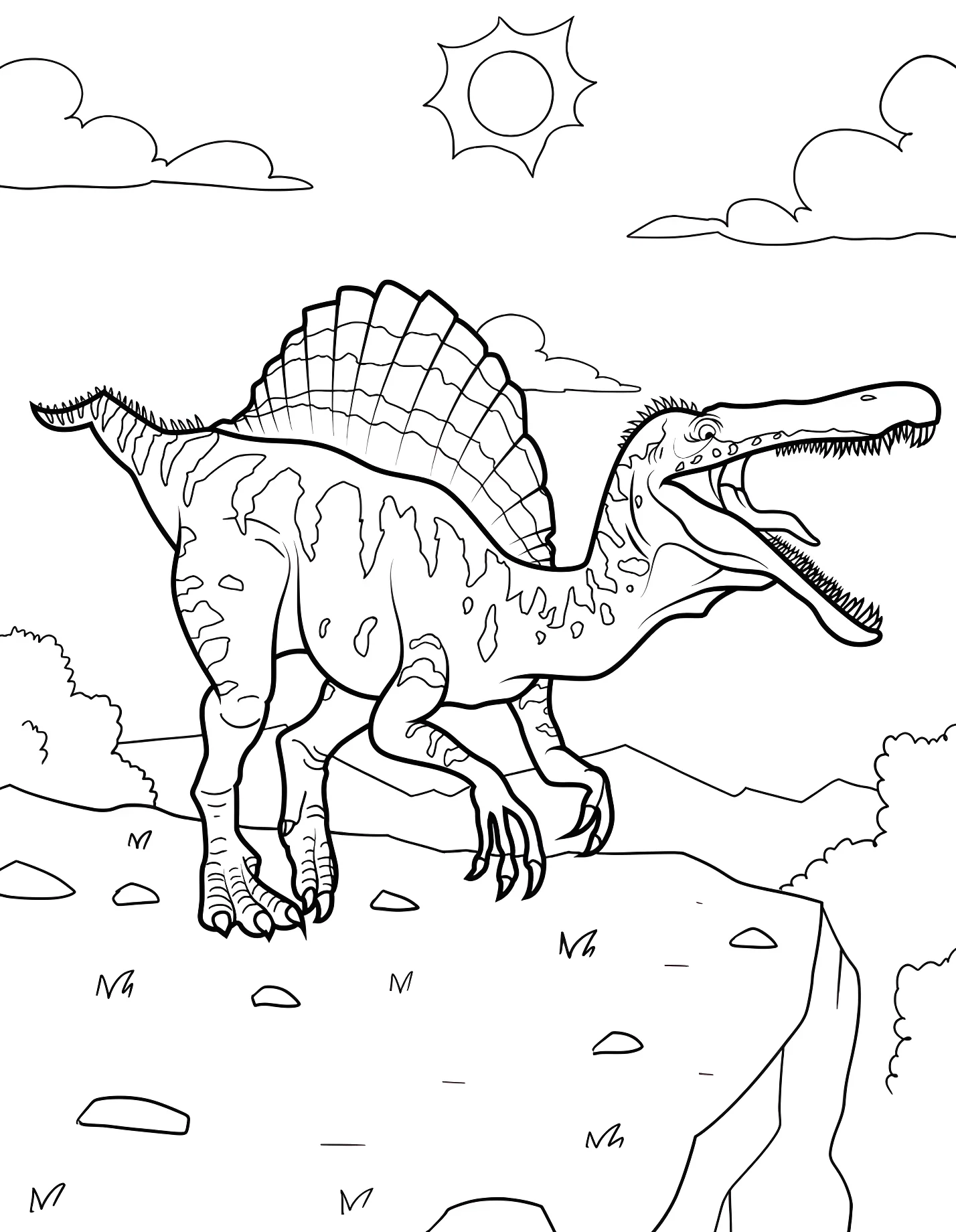 Большой спинозавр №21521. Динозавры. Спинозавр (Spinosaurus).