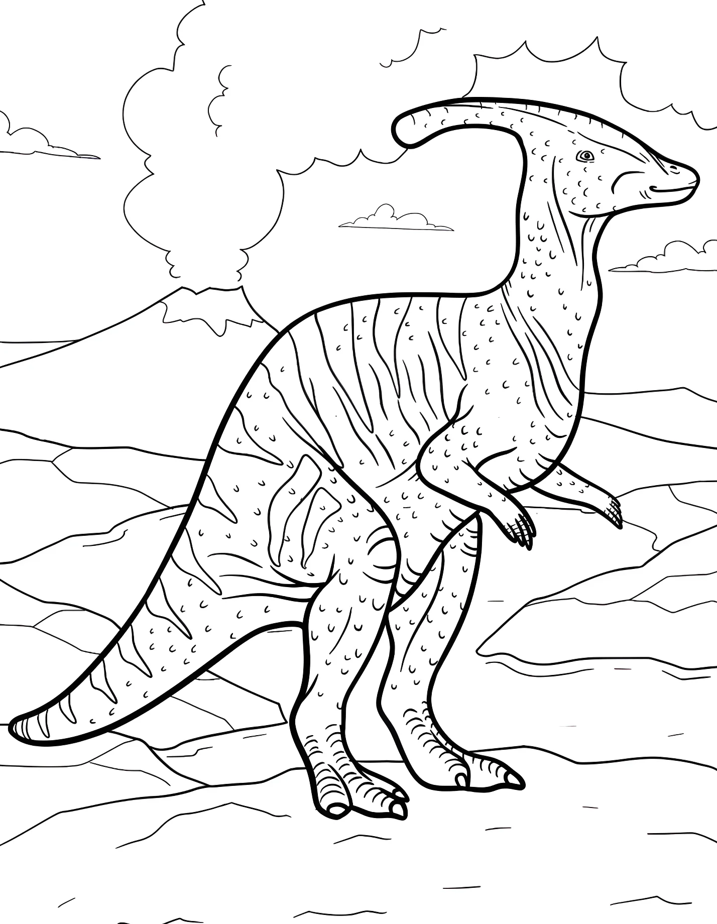 Динозавр Парасauролоф №21484. Динозавры. Паразавролоф (Parasaurolophus).