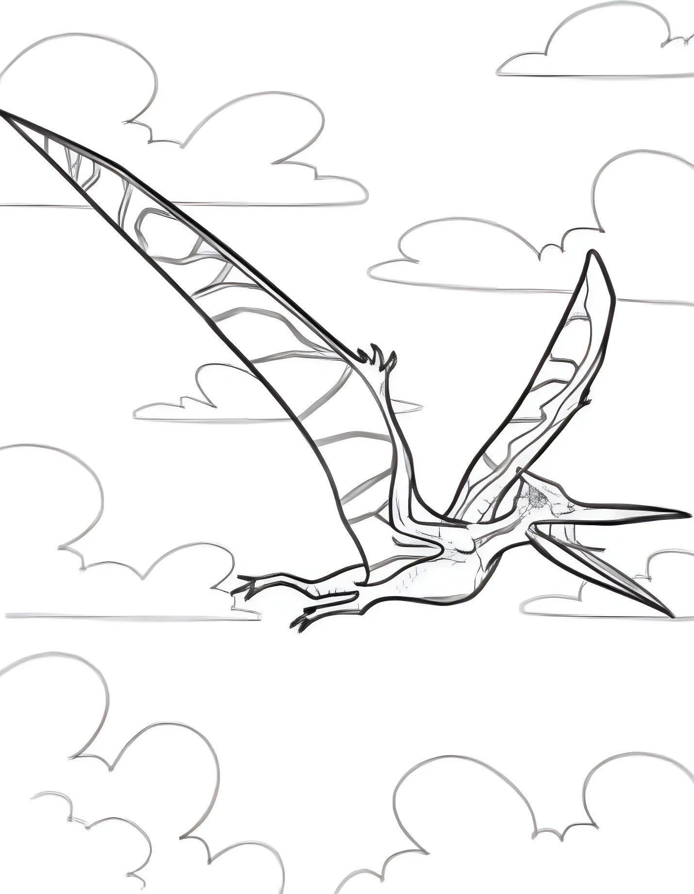 Птерозавр с клювом №21508. Динозавры. Птеродактиль (Pterodactylus).