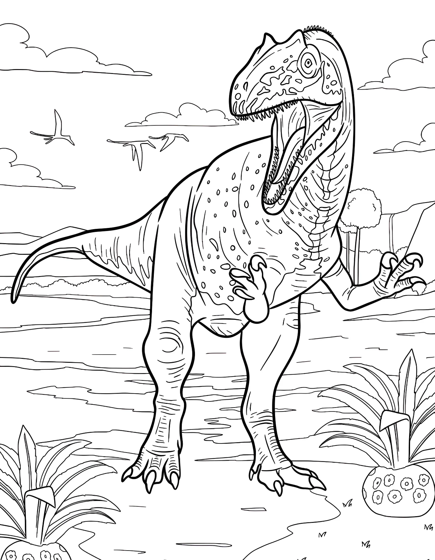 Величественный аллозавр №21296. Динозавры. Аллозавр (Allosaurus).