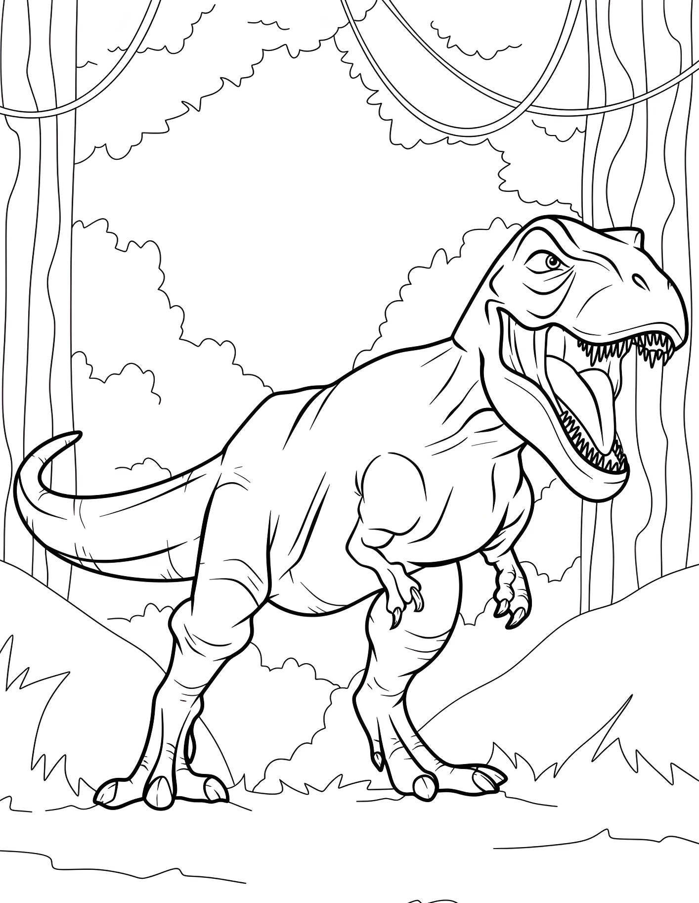 Весёлый тираннозавр №21589. Динозавры. Тираннозавр (Tyrannosaurus rex).
