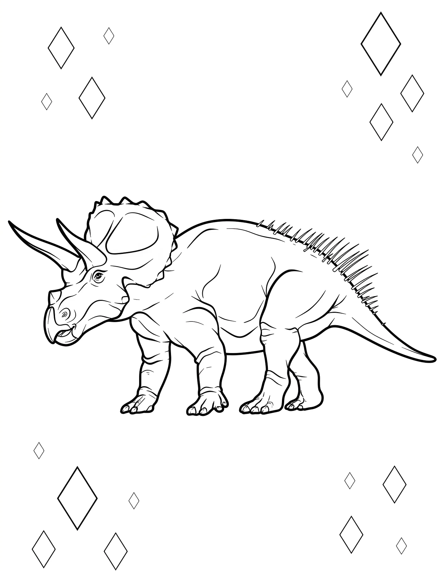 Забавный трицератопс для малышей №21620. Динозавры. Трицератопс (Triceratops).