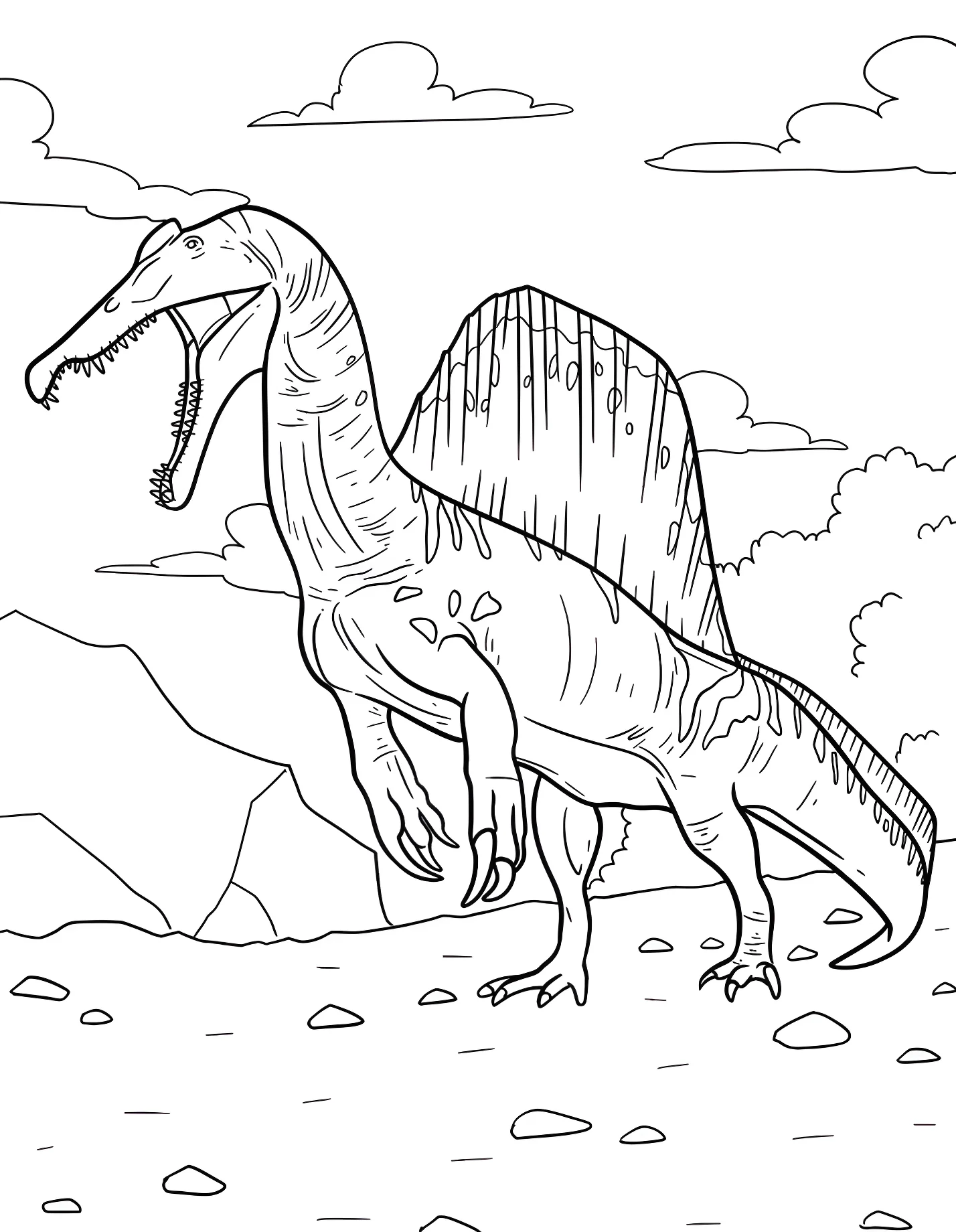 Спинозавр с острыми зубами №21525. Динозавры. Спинозавр (Spinosaurus).