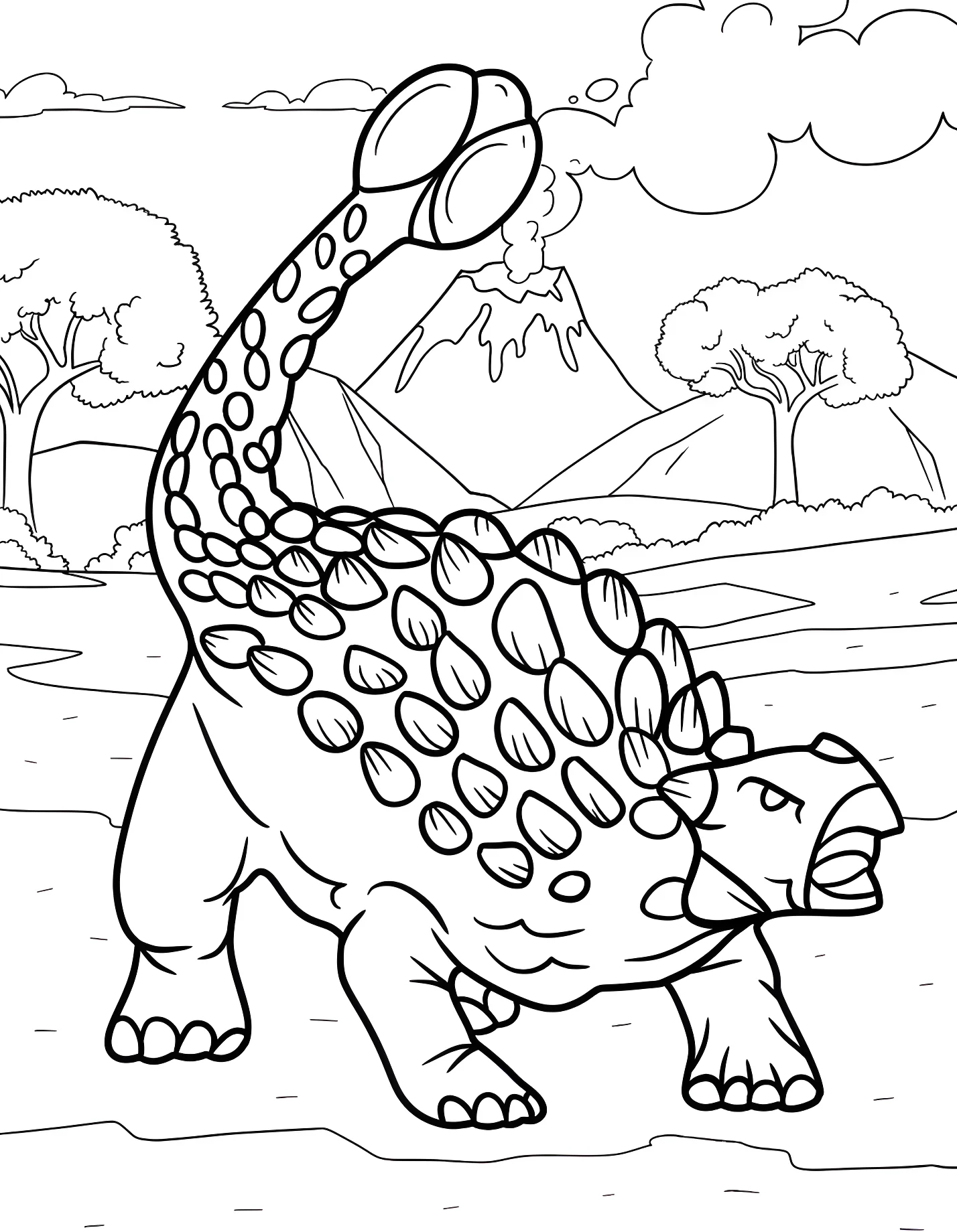 Забавный динозавр анкилозавр №21318. Динозавры. Анкилозавр (Ankylosaurus).