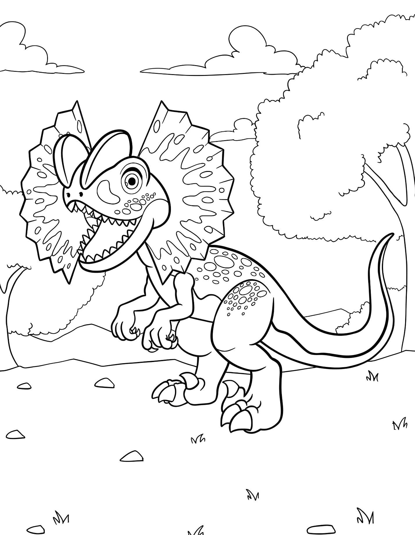 Улыбающийся дилофозавр с гребнем №21375. Динозавры. Дилофозавр (Dilophosaurus).