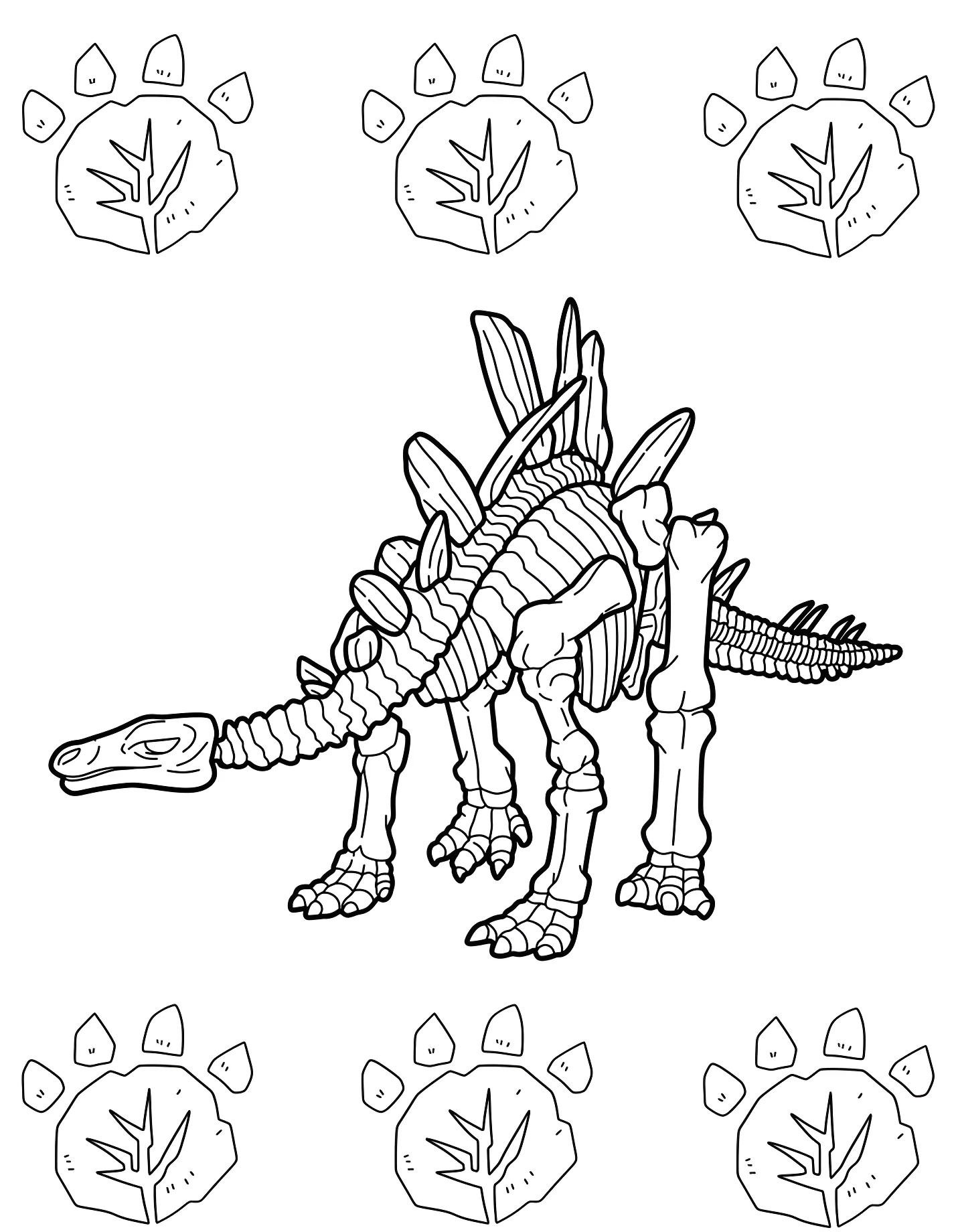 Скелет стегозавра №21558. Динозавры. Стегозавр (Stegosaurus).
