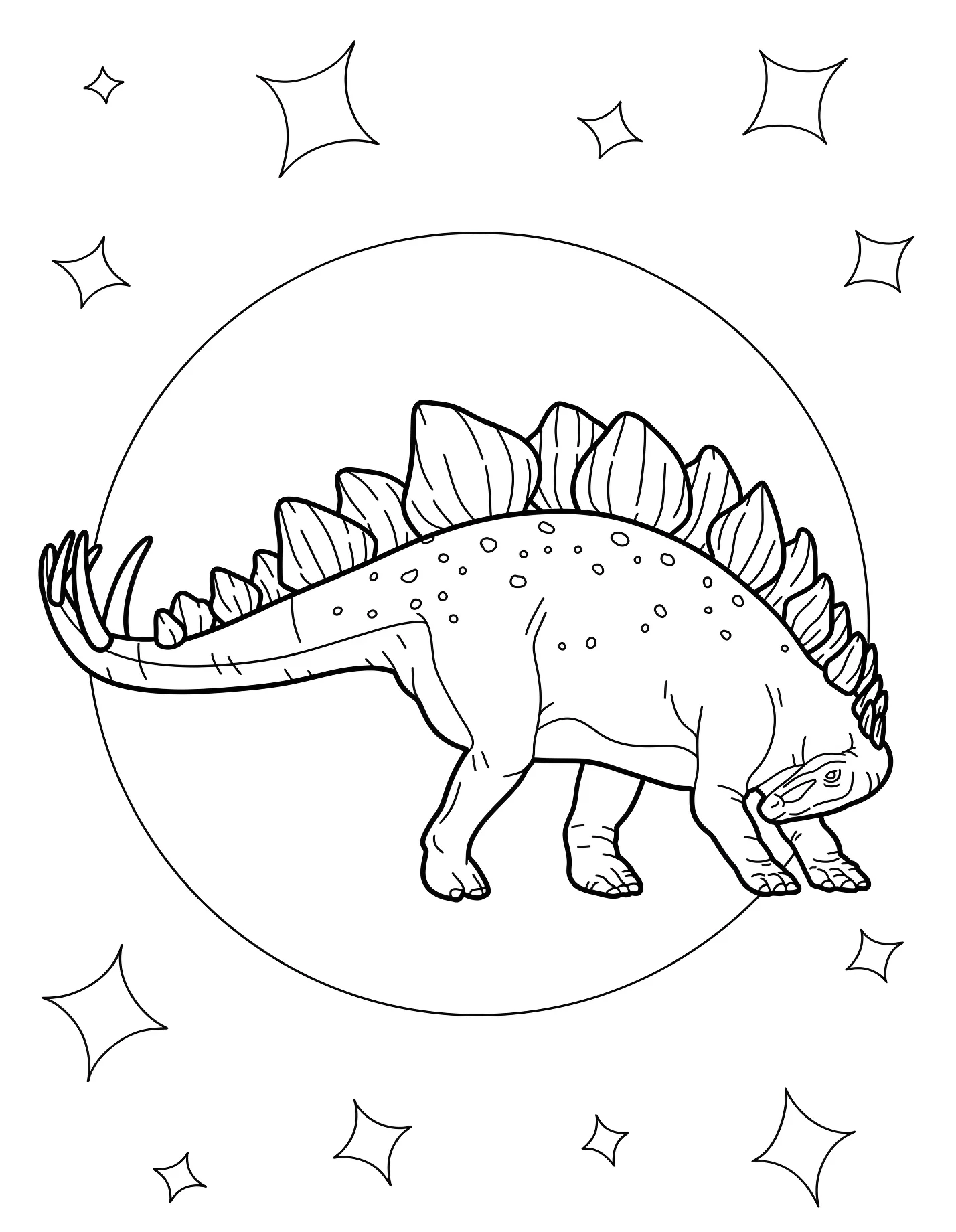 Забавный стегозавр с детальной кожей №21568. Динозавры. Стегозавр (Stegosaurus).