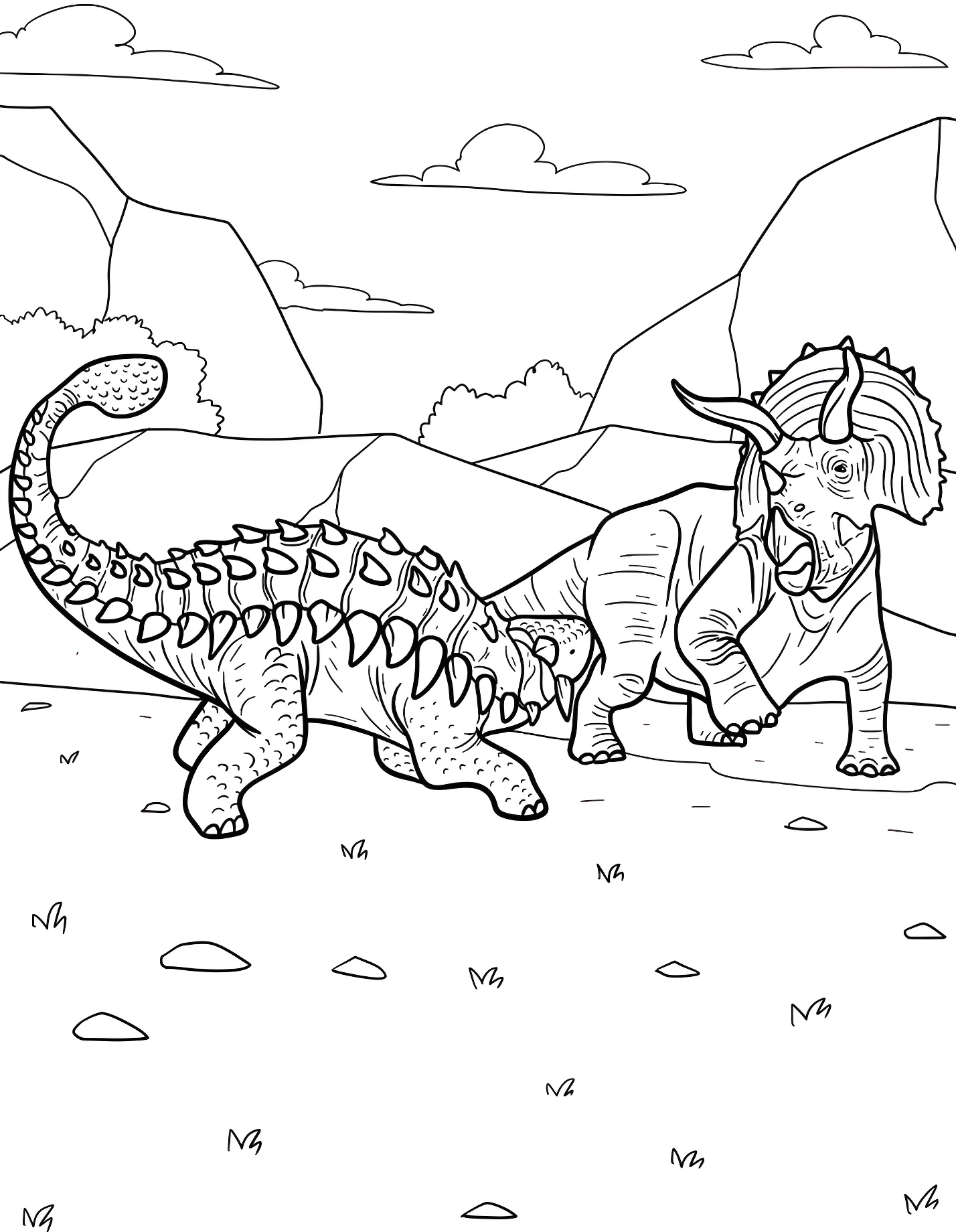 Весёлый трицератопс №21322. Динозавры. Анкилозавр (Ankylosaurus).