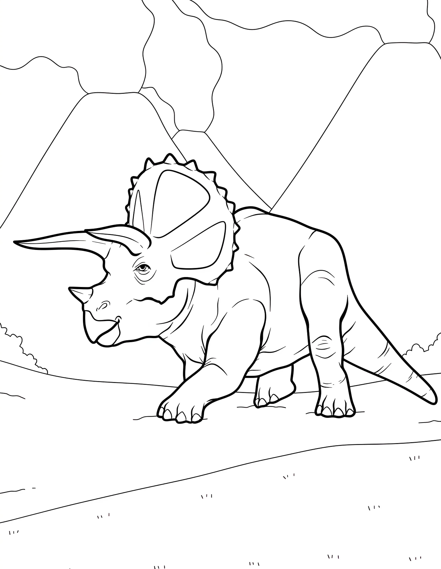 Торжественный трицератопс №21638. Динозавры. Трицератопс (Triceratops).