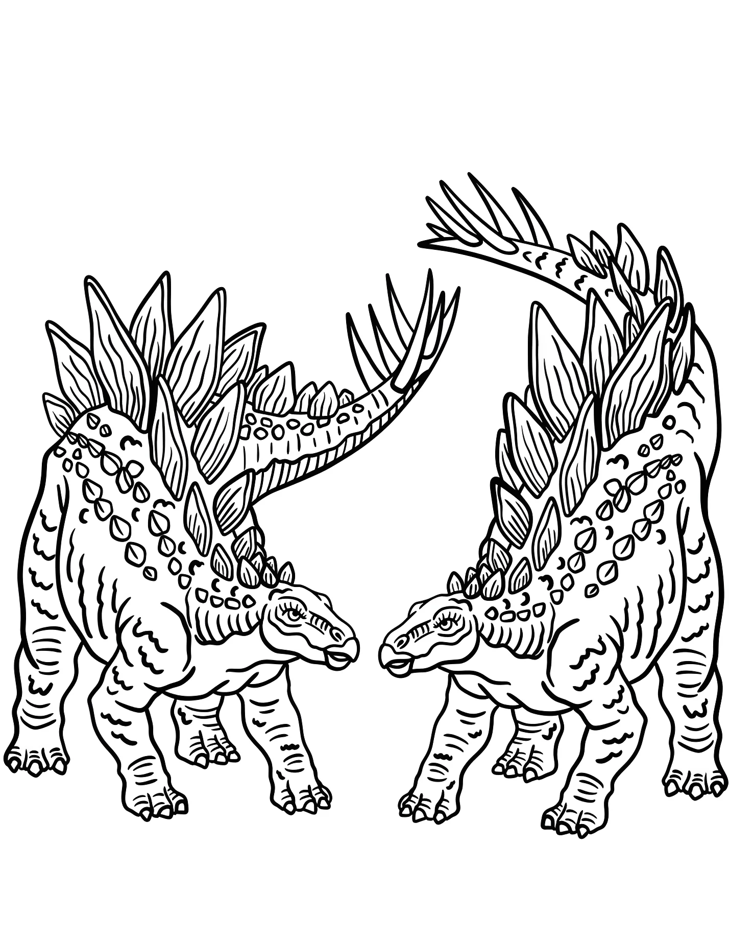 Два стегозавра №21570. Динозавры. Стегозавр (Stegosaurus).