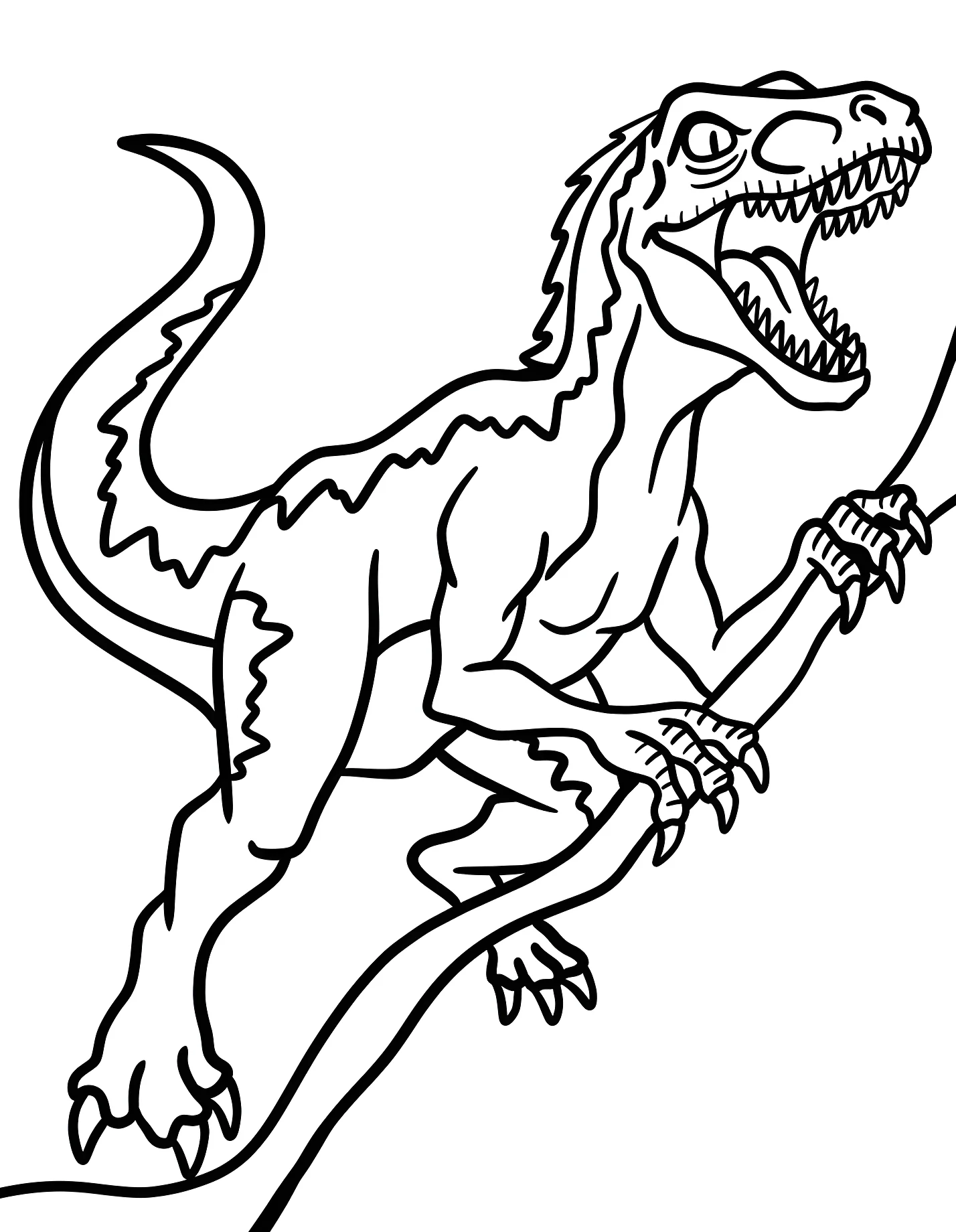 Велоцираптор на ветке дерева №21669. Динозавры. Велоцираптор (Velociraptor).
