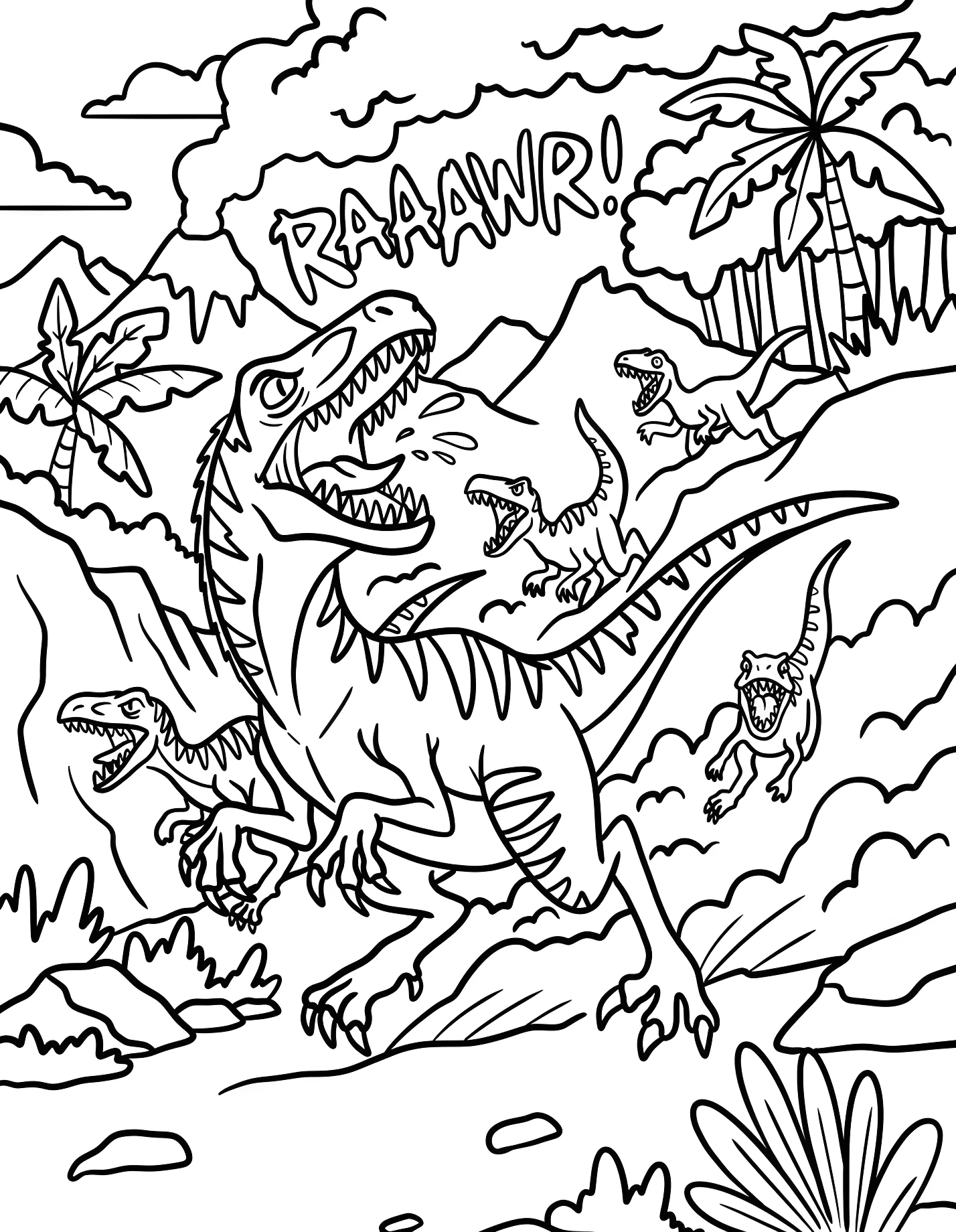 Веселорыжий велоцираптор и его стая №21674. Динозавры. Велоцираптор (Velociraptor).