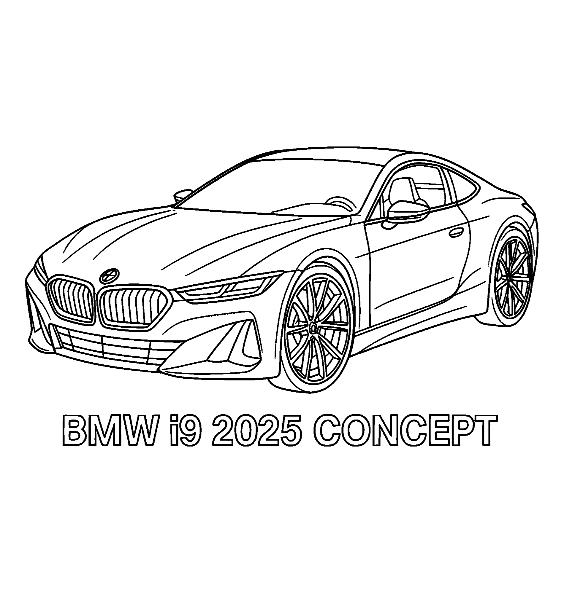 БМВ i9 2025 Concept №16400. Раскраски по возрастам и полу. Раскраски для детей 4 и 5 лет.