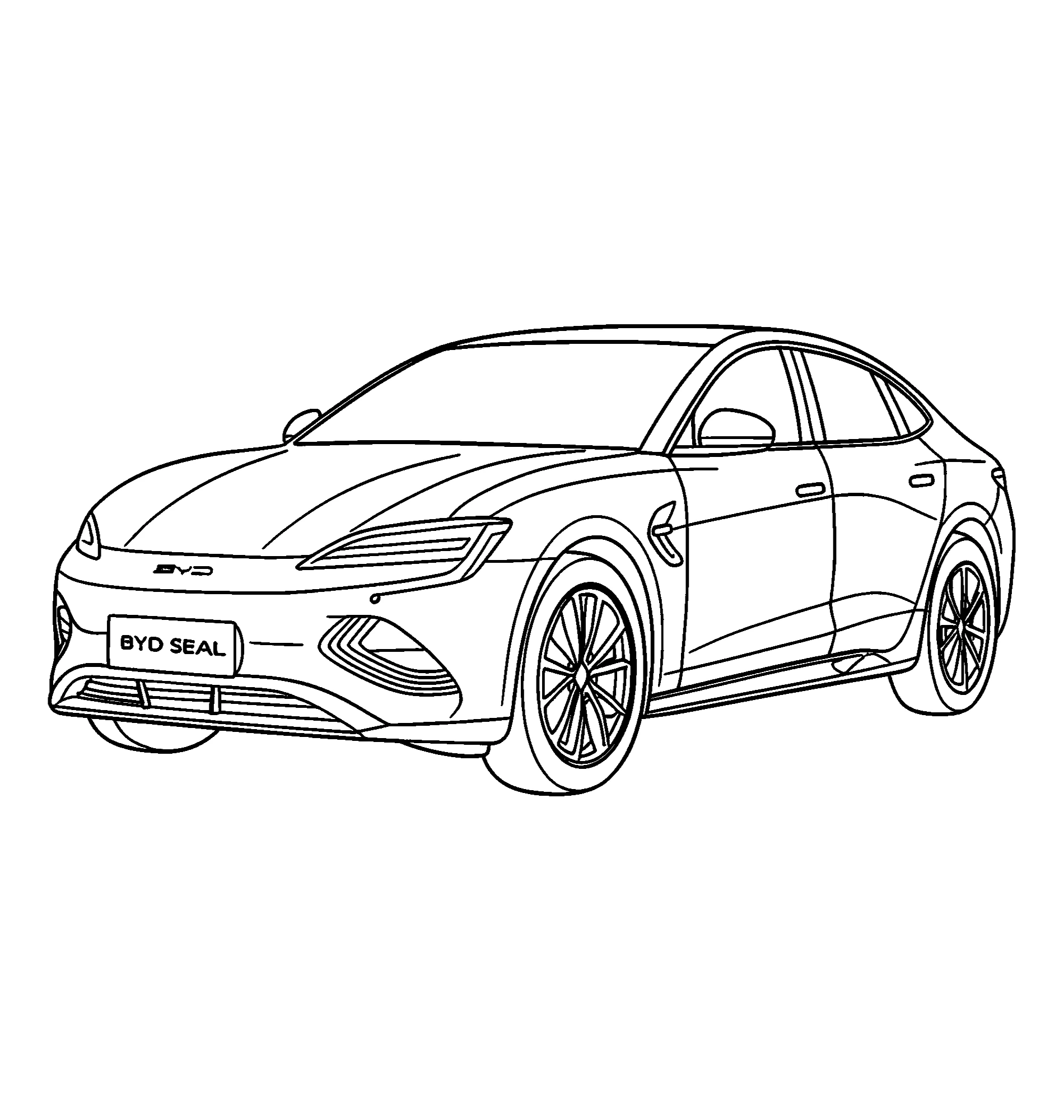 BYD Seal, картинка раскраска №16580. Раскраски по возрастам и полу. Раскраски для детей 4 и 5 лет.